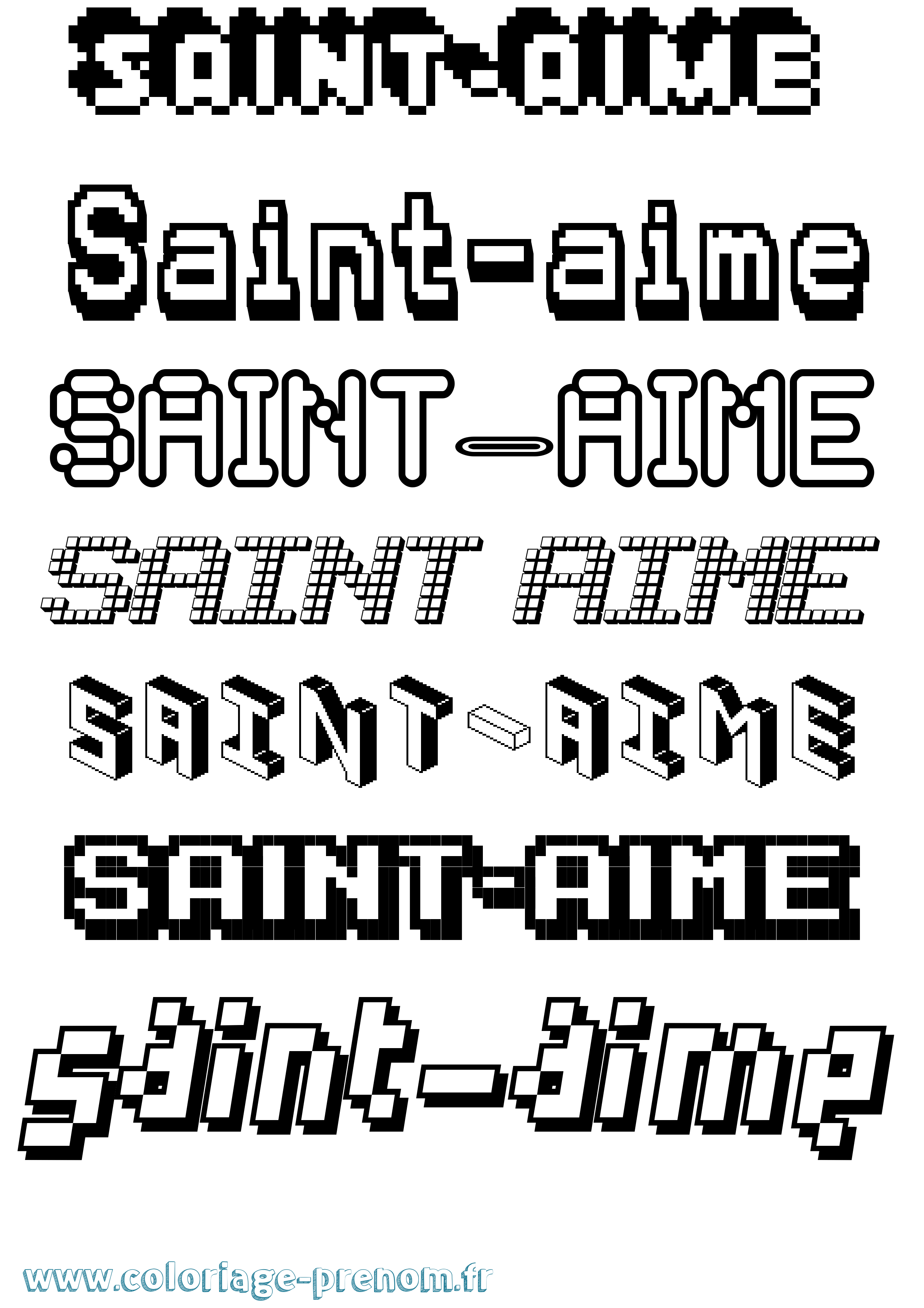 Coloriage prénom Saint-Aime Pixel