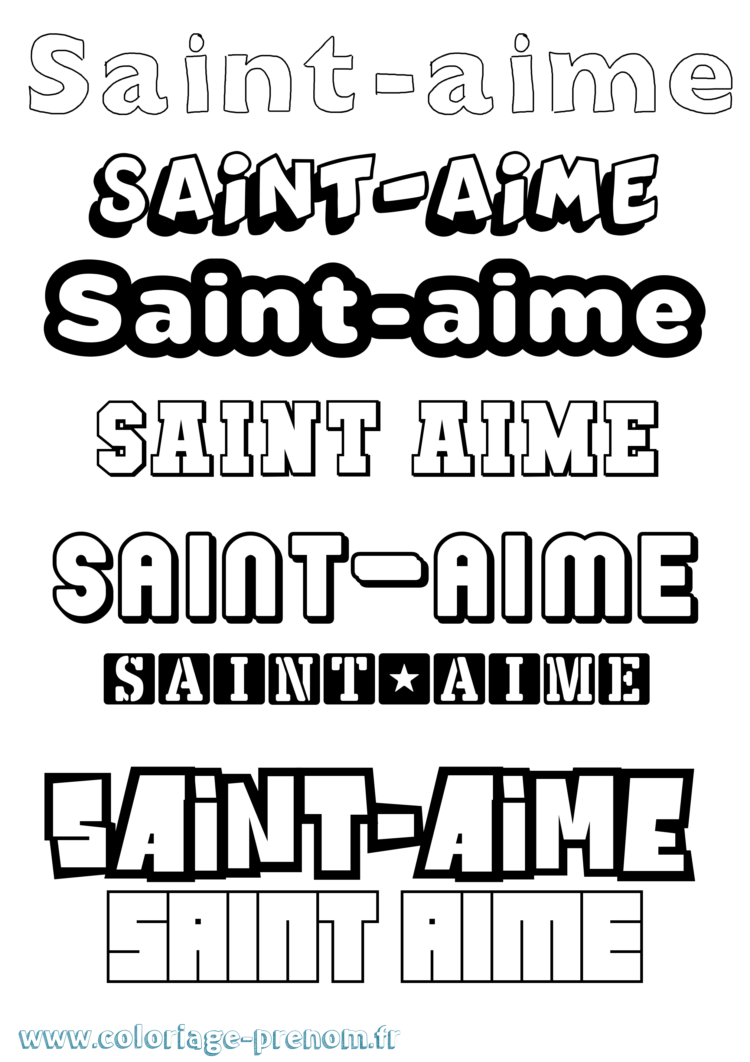 Coloriage prénom Saint-Aime Simple