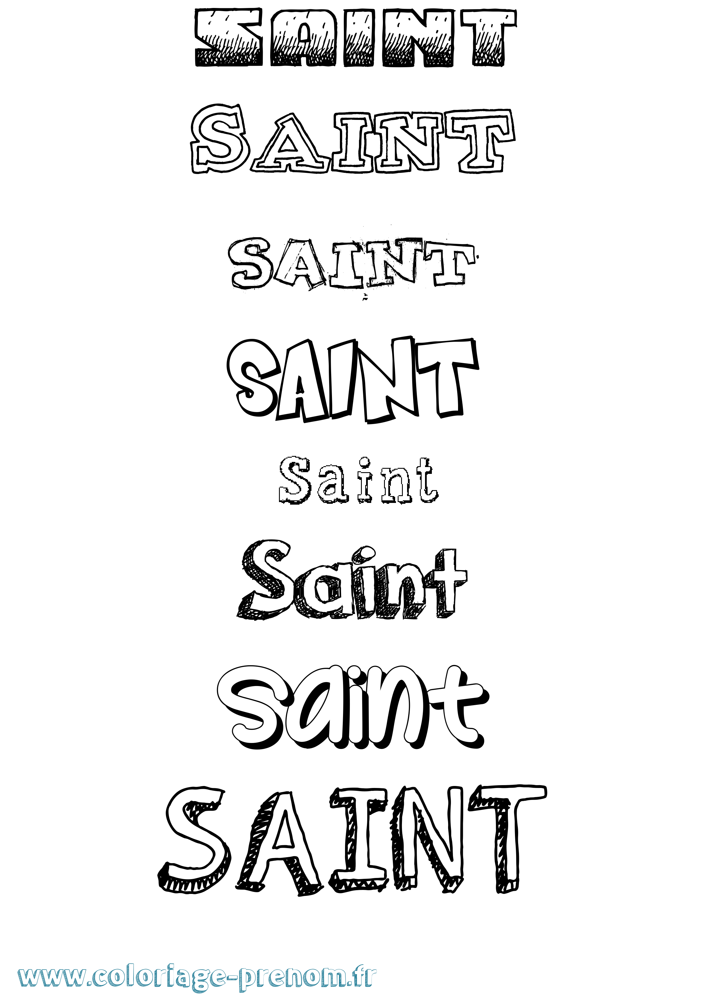 Coloriage prénom Saint Dessiné