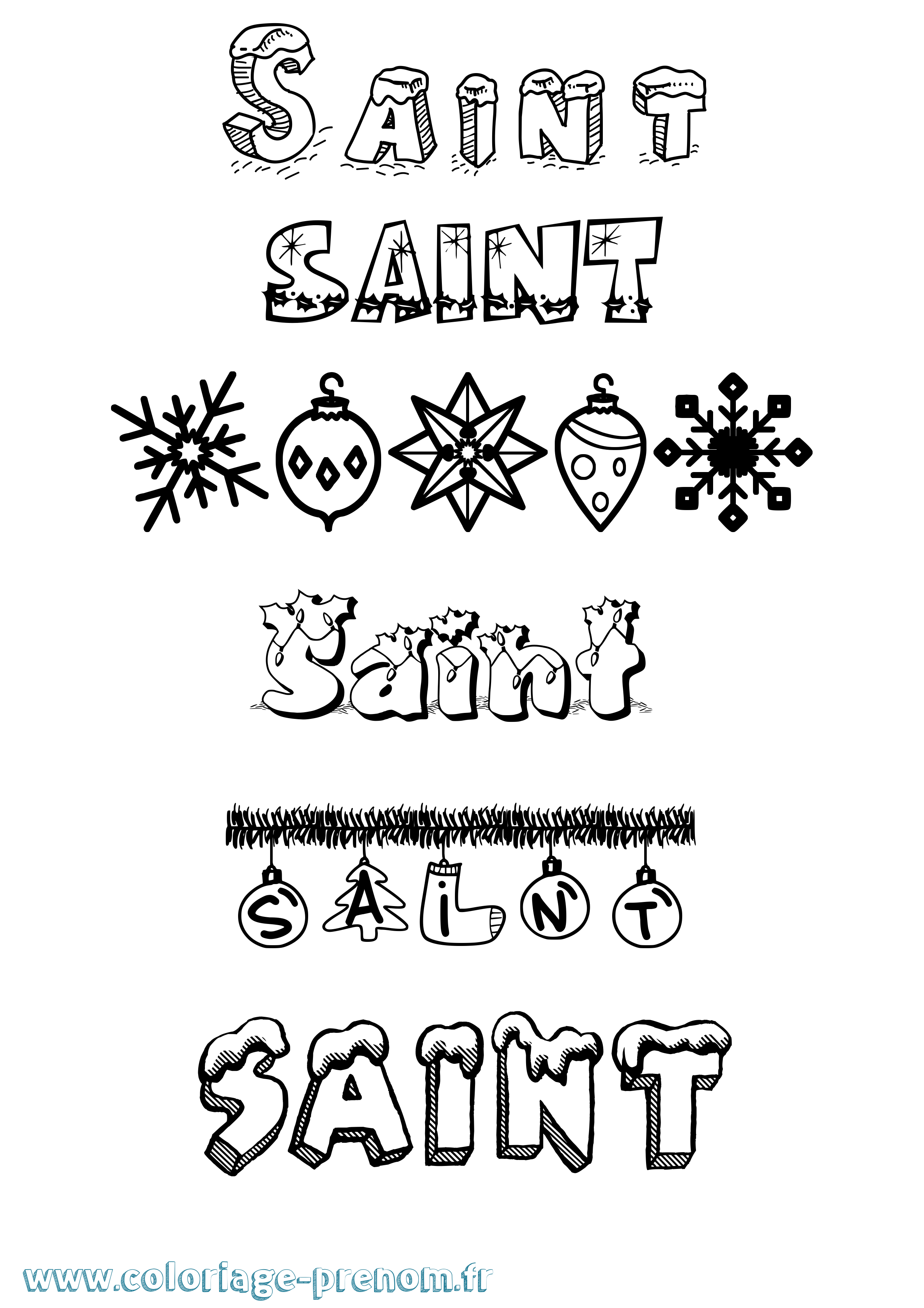 Coloriage prénom Saint Noël