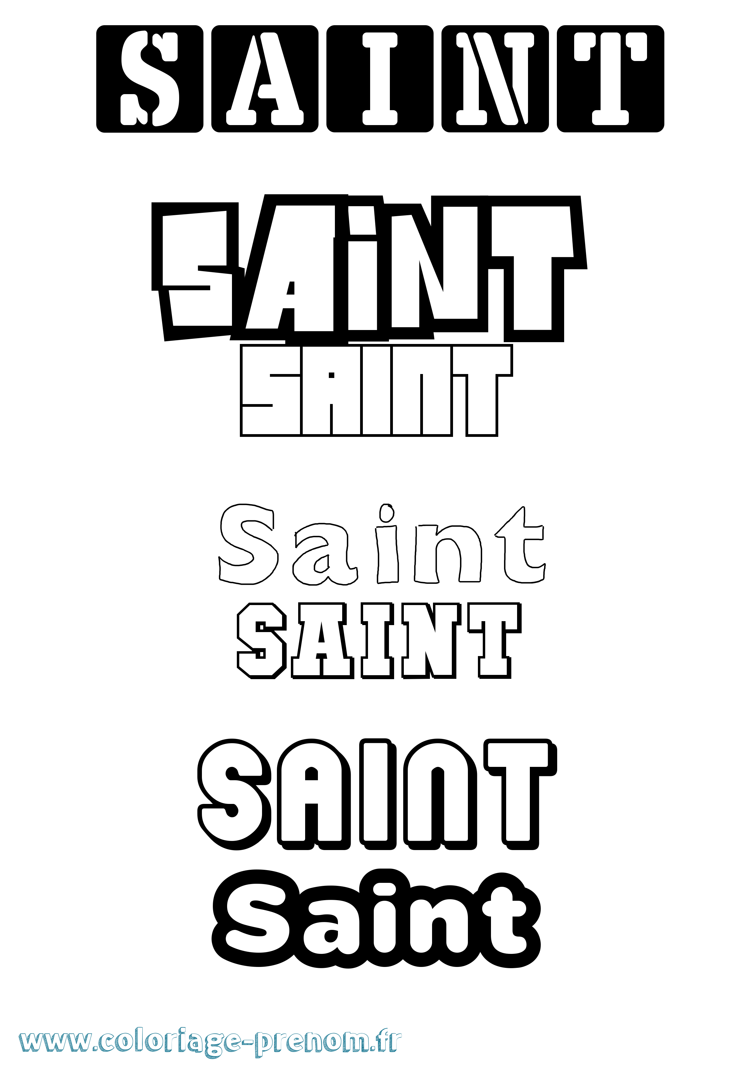 Coloriage prénom Saint Simple