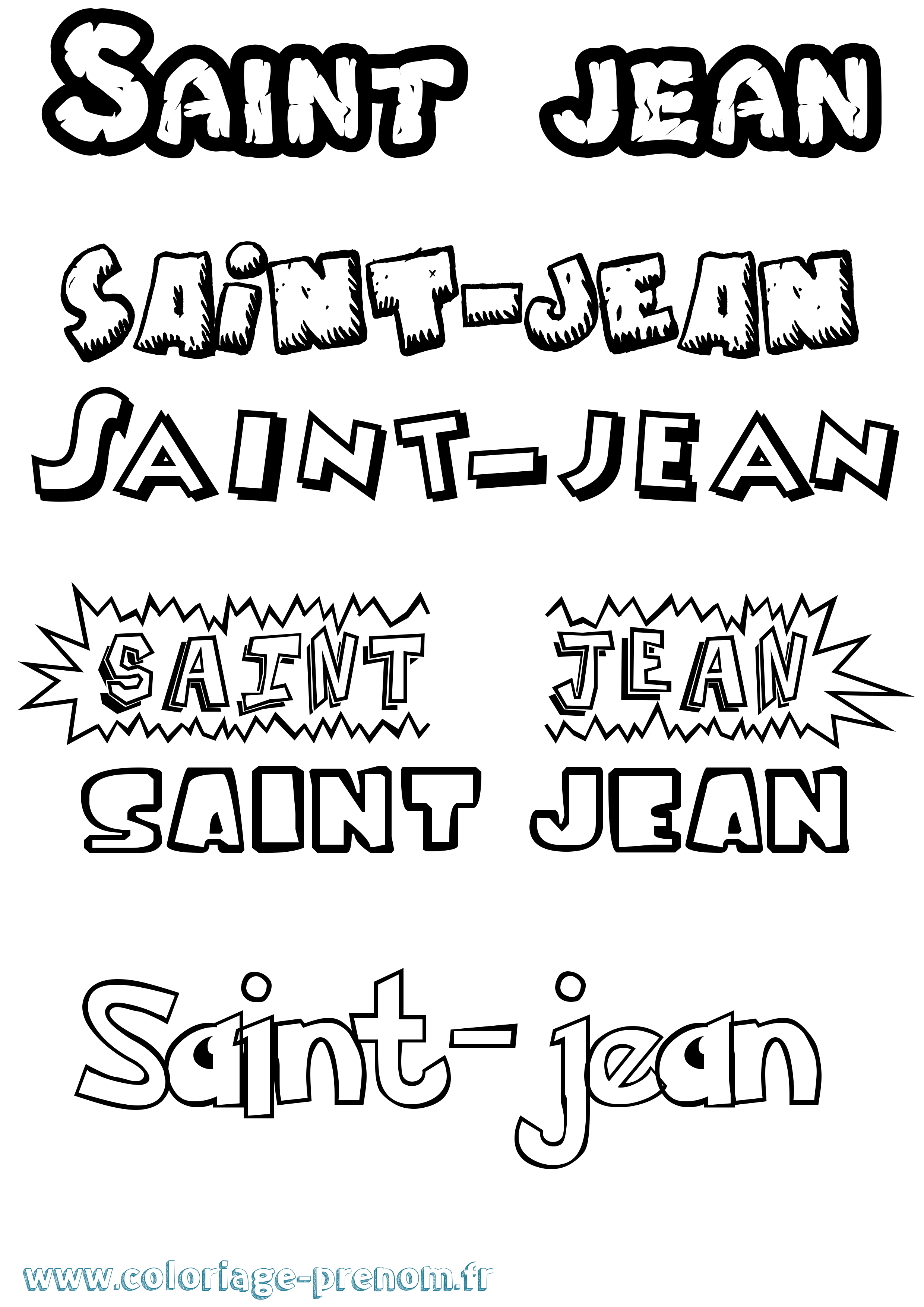 Coloriage prénom Saint-Jean Dessin Animé