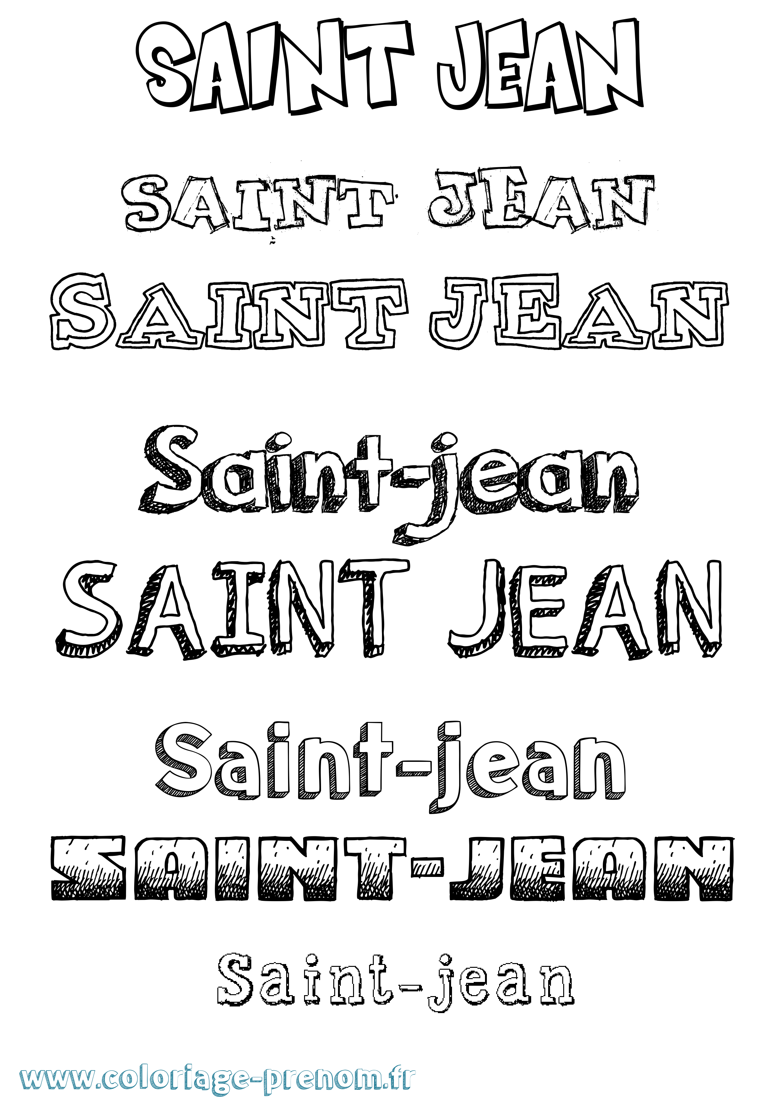 Coloriage prénom Saint-Jean Dessiné
