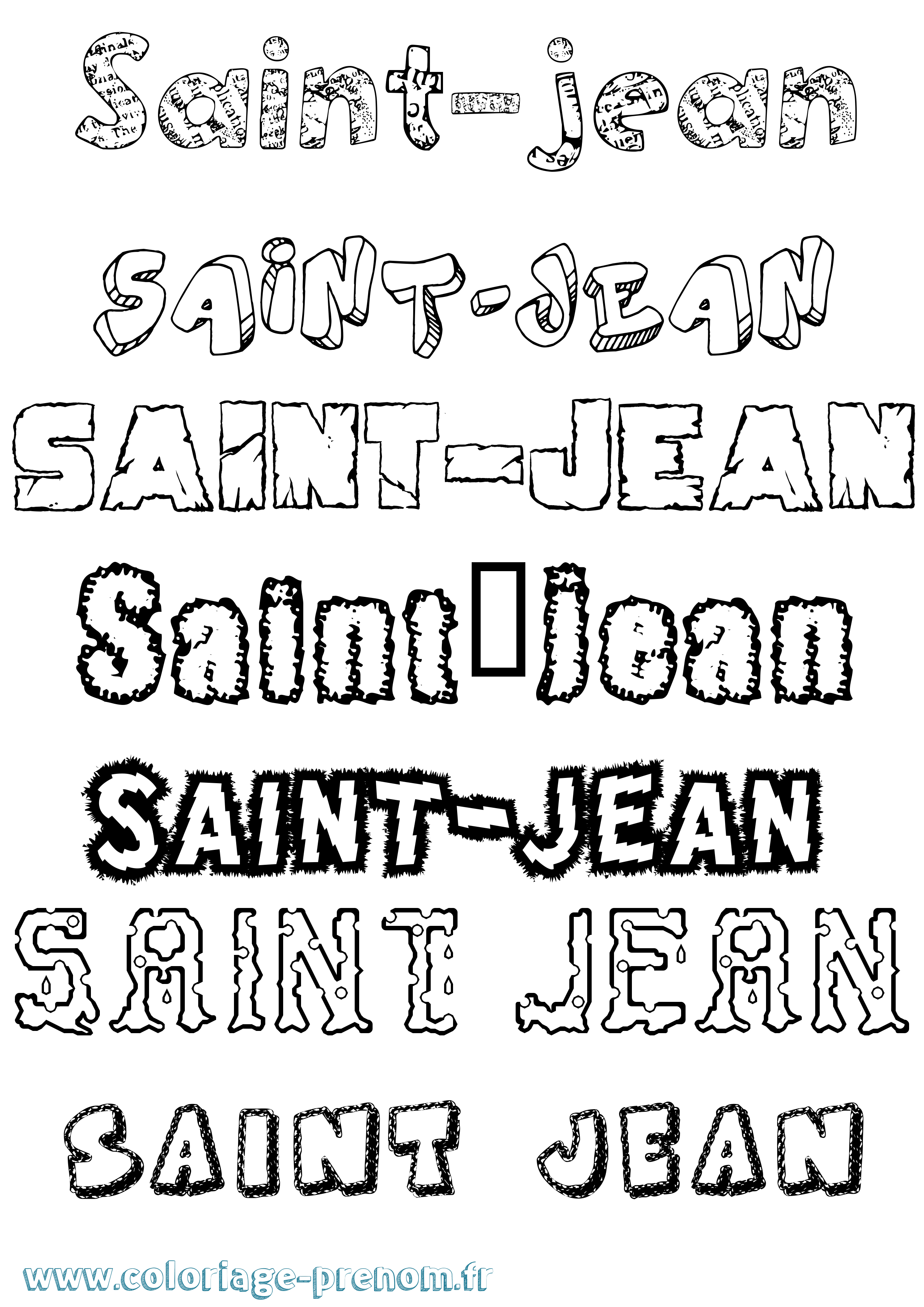 Coloriage prénom Saint-Jean Destructuré