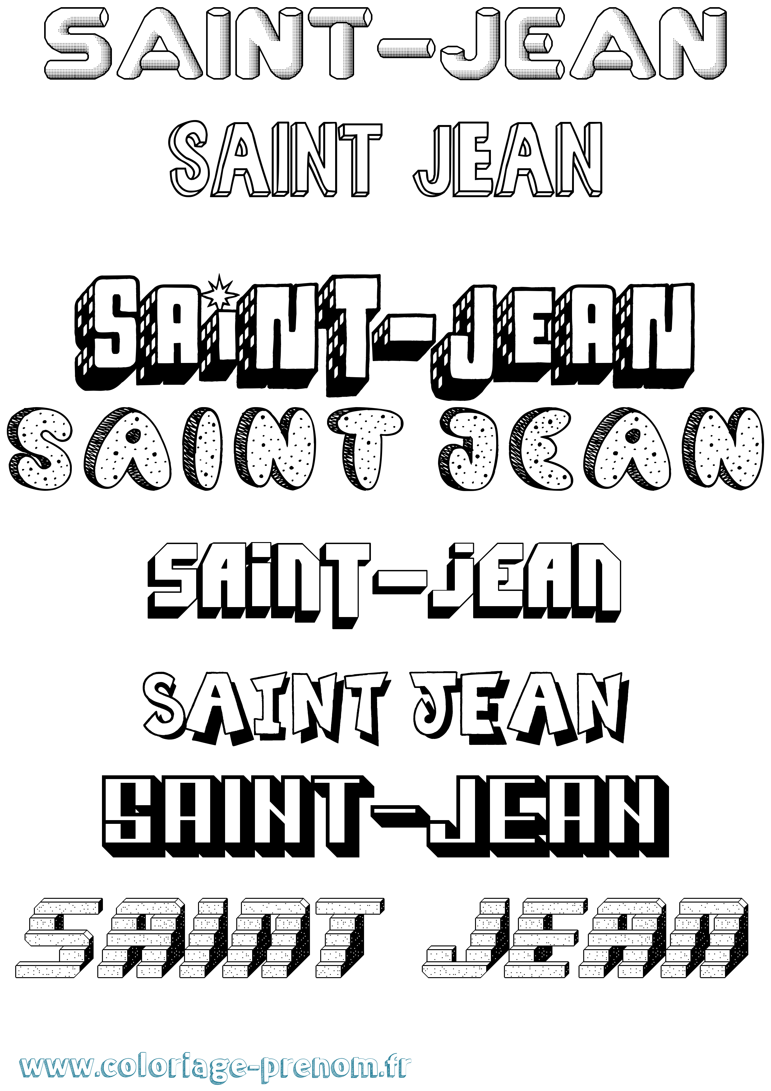 Coloriage prénom Saint-Jean Effet 3D