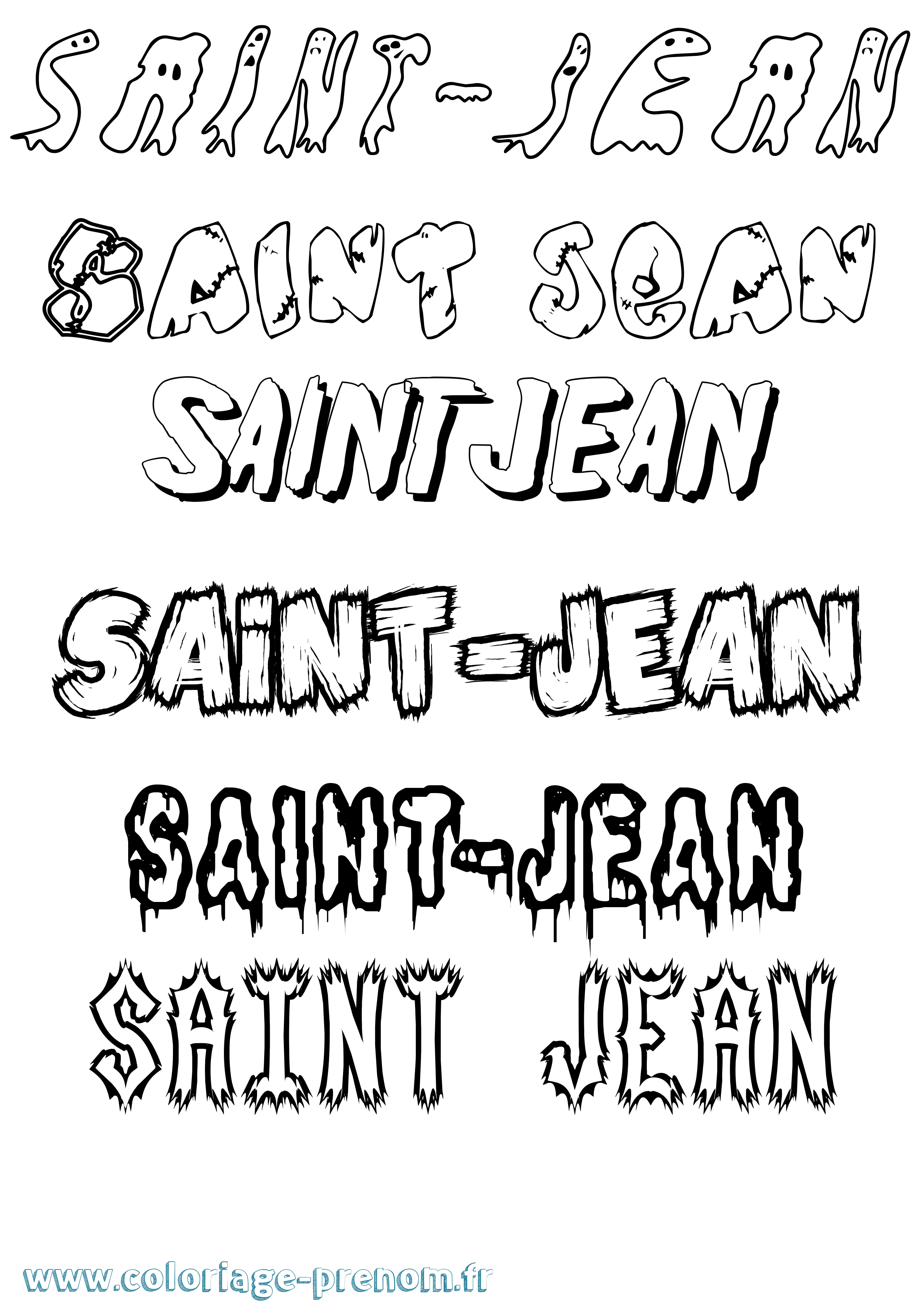 Coloriage prénom Saint-Jean Frisson