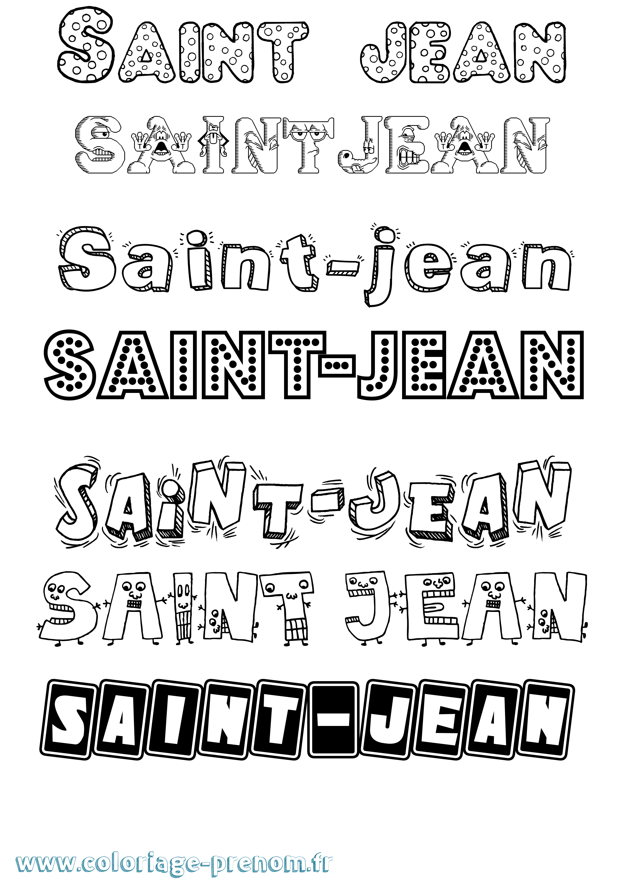 Coloriage prénom Saint-Jean Fun