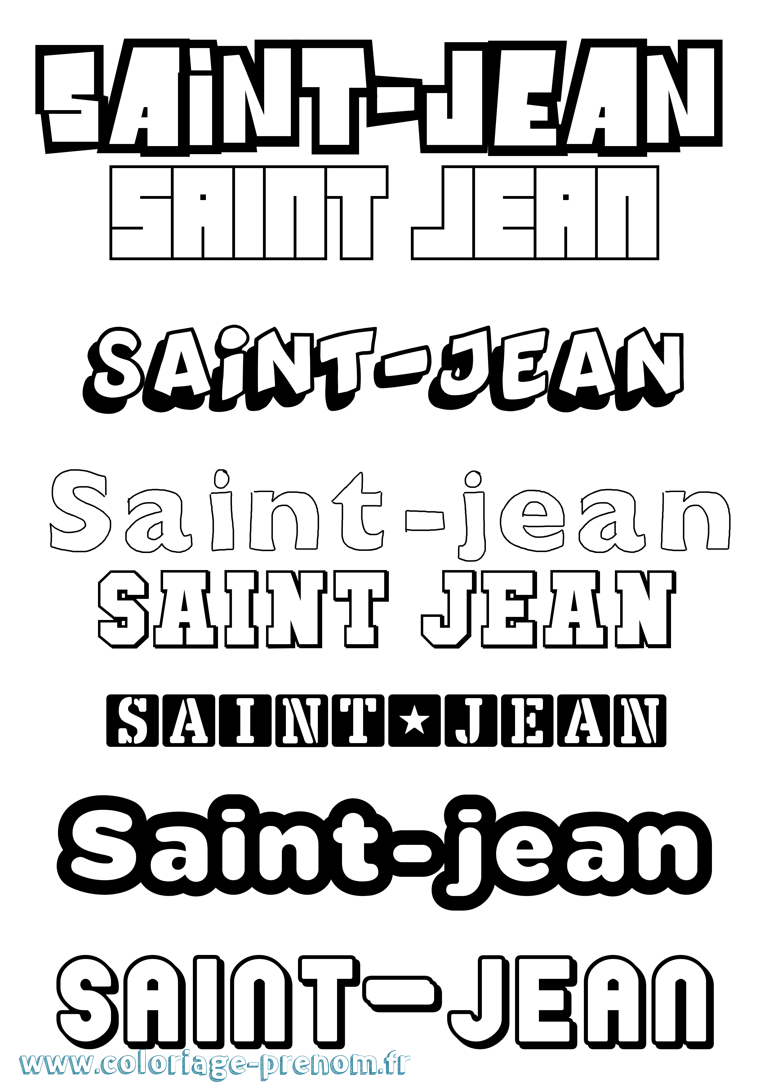 Coloriage prénom Saint-Jean Simple
