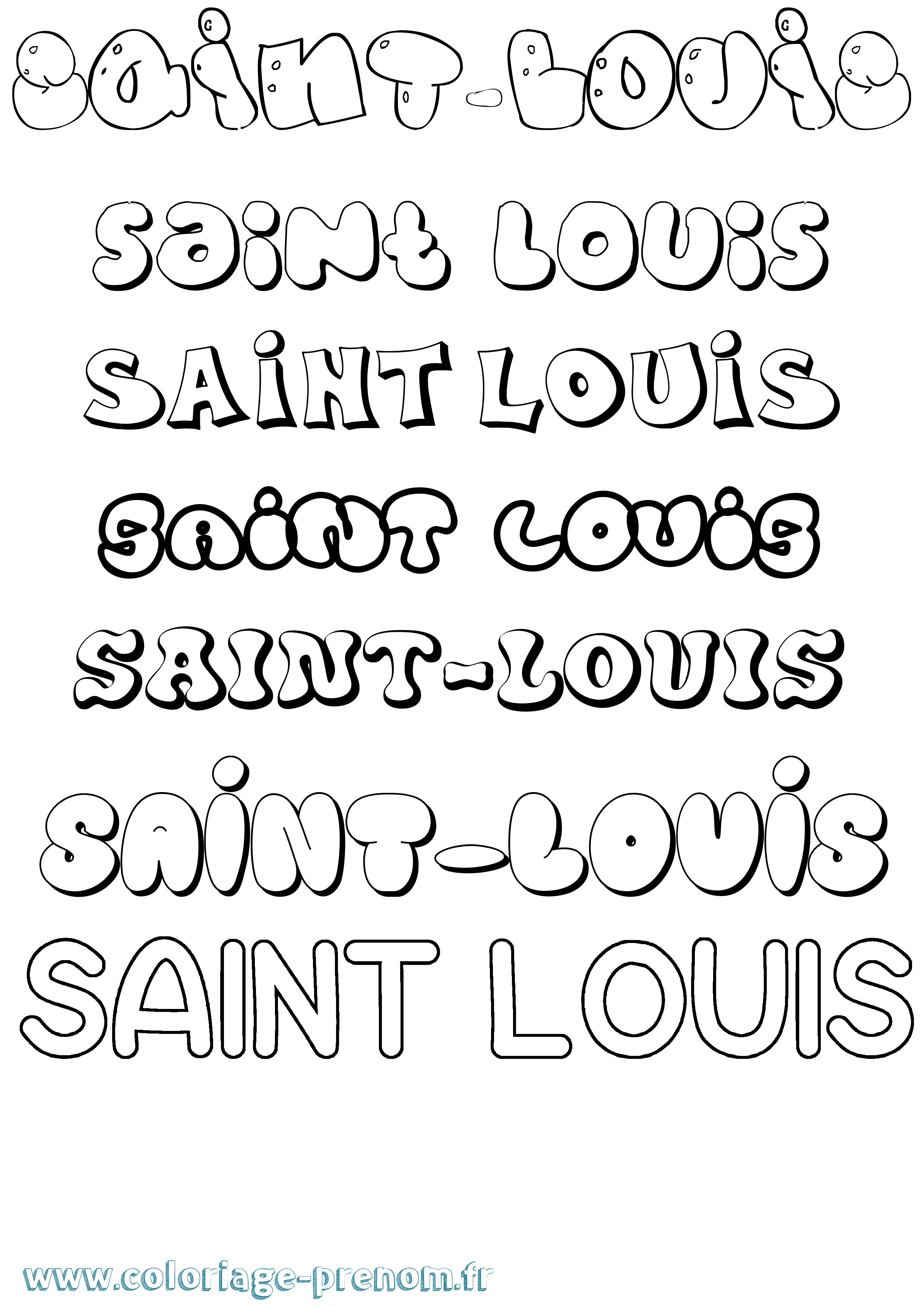 Coloriage Saint-Louis Bubble Coloriage prénom Saint-Louis Bubble