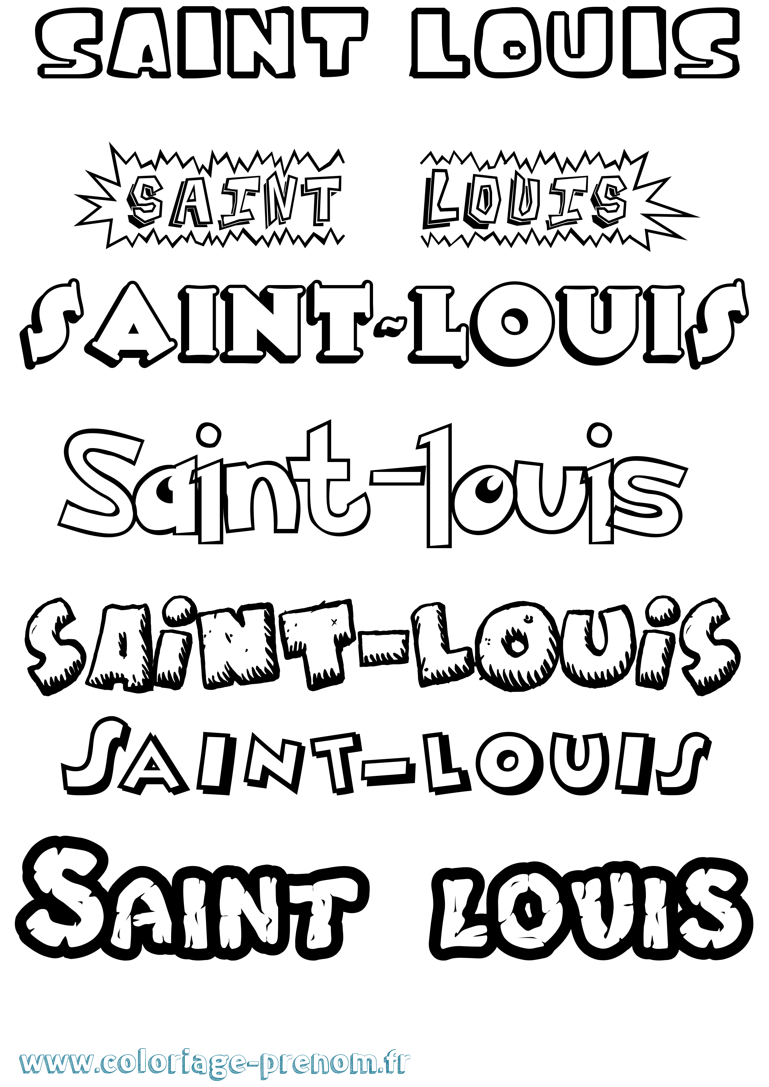 Coloriage prénom Saint-Louis Dessin Animé