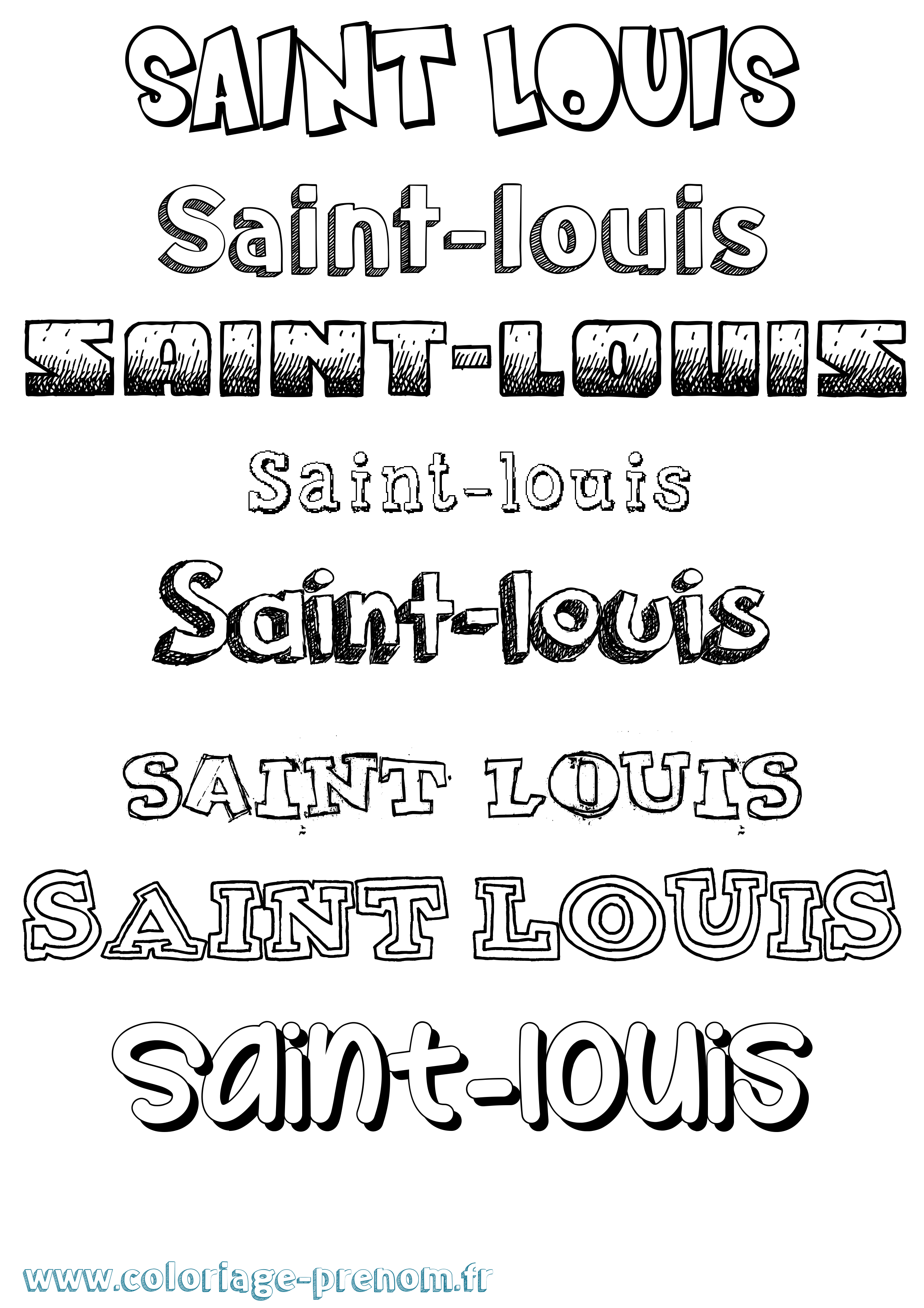 Coloriage Saint-Louis Dessiné Coloriage prénom Saint-Louis Dessiné