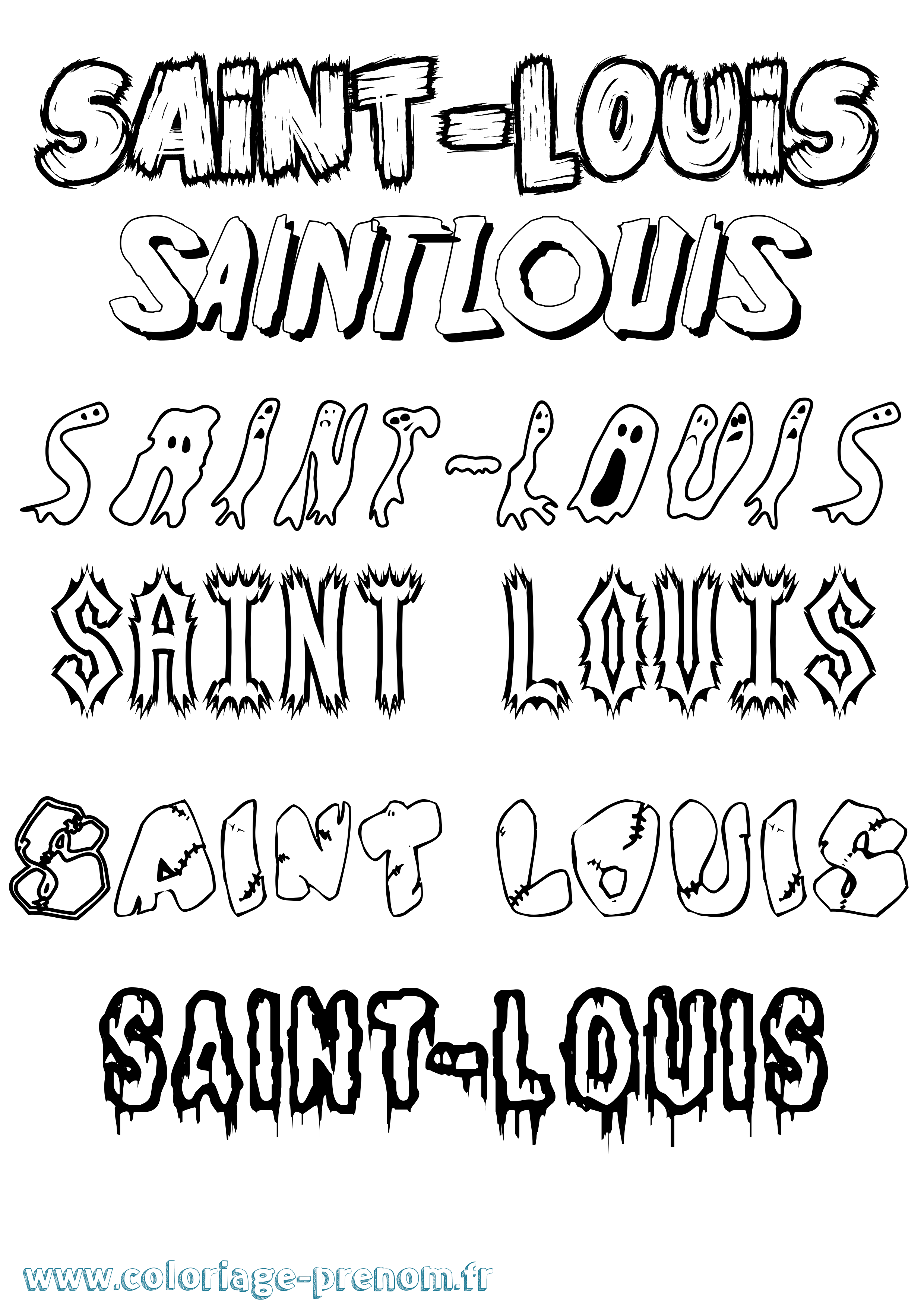 Coloriage prénom Saint-Louis Frisson