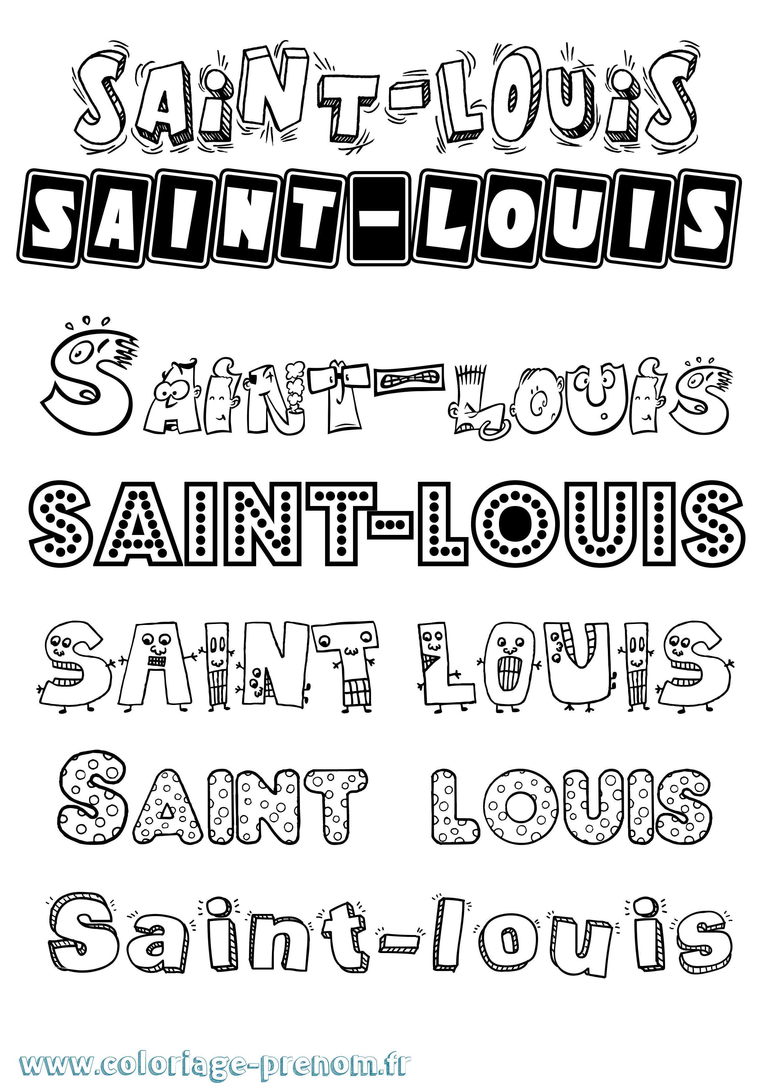 Coloriage Saint-Louis Fun Coloriage prénom Saint-Louis Fun