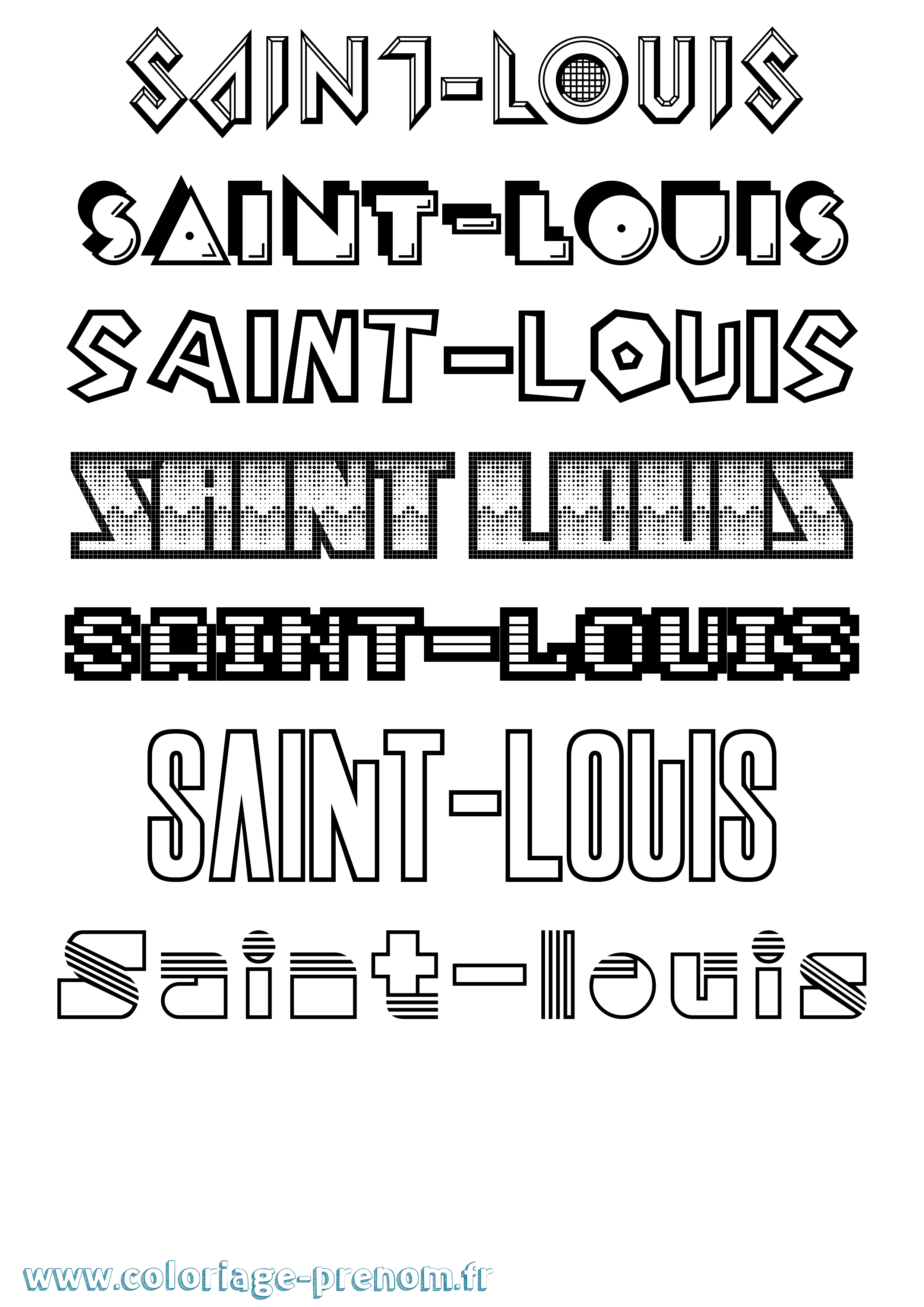 Coloriage prénom Saint-Louis Jeux Vidéos