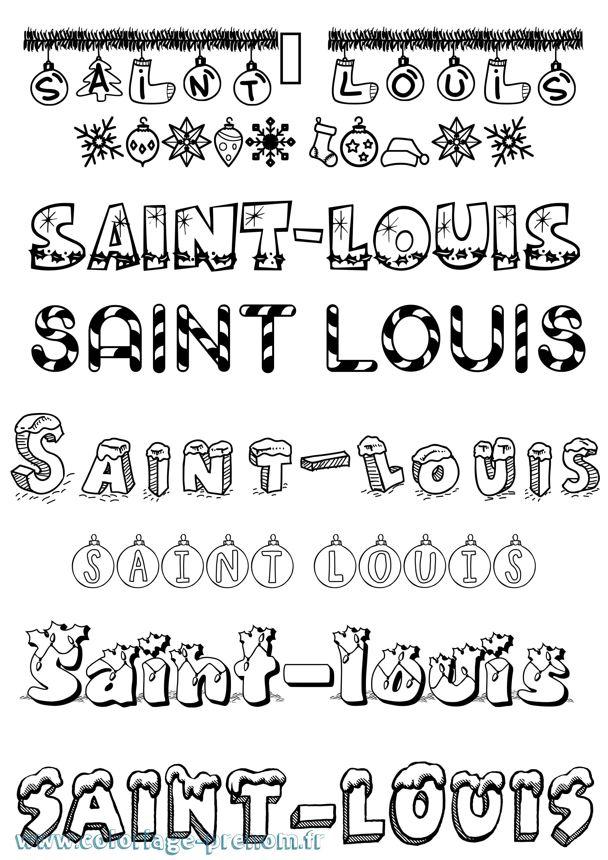 Coloriage Saint-Louis Noël Coloriage prénom Saint-Louis Noël