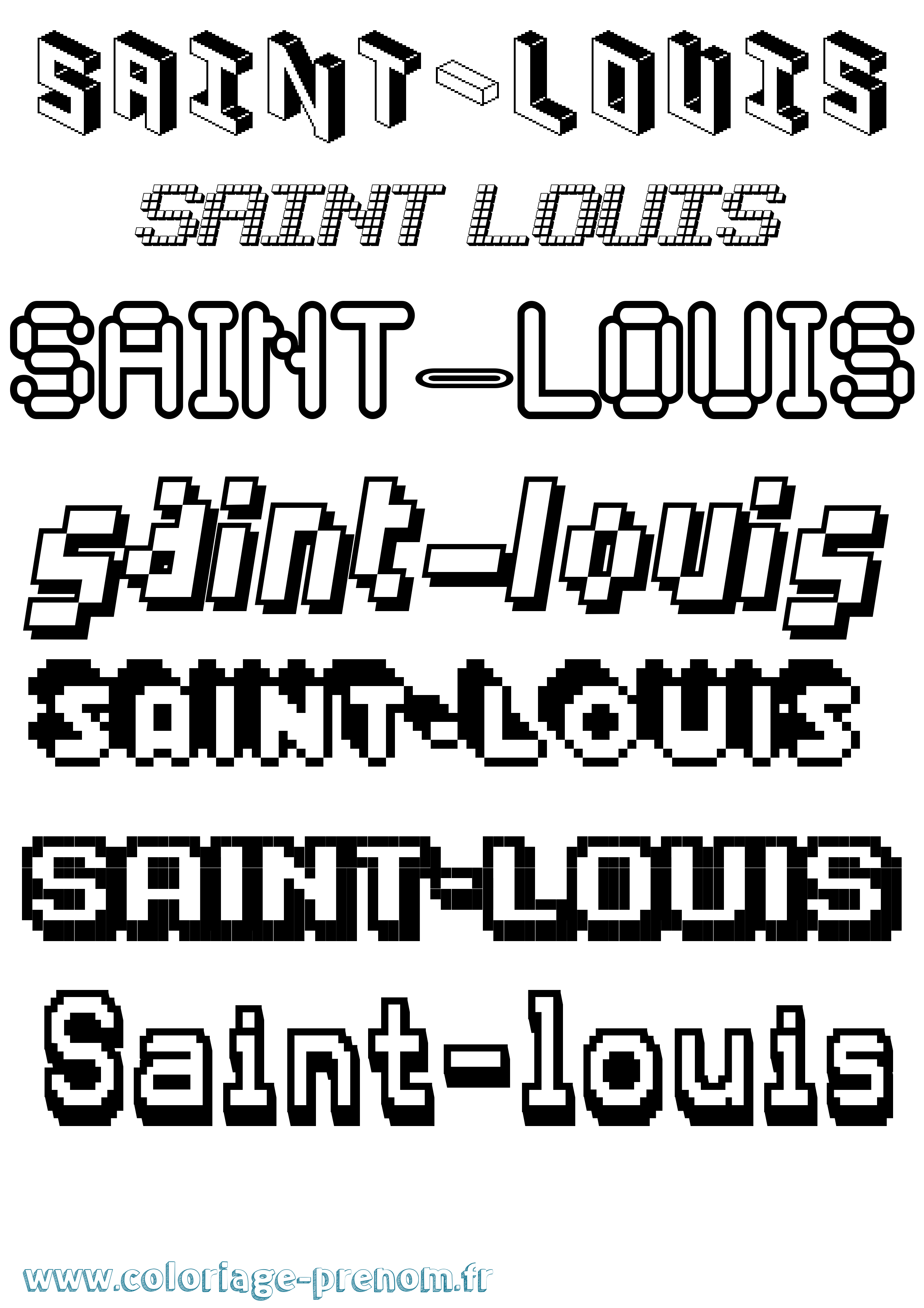 Coloriage prénom Saint-Louis Pixel