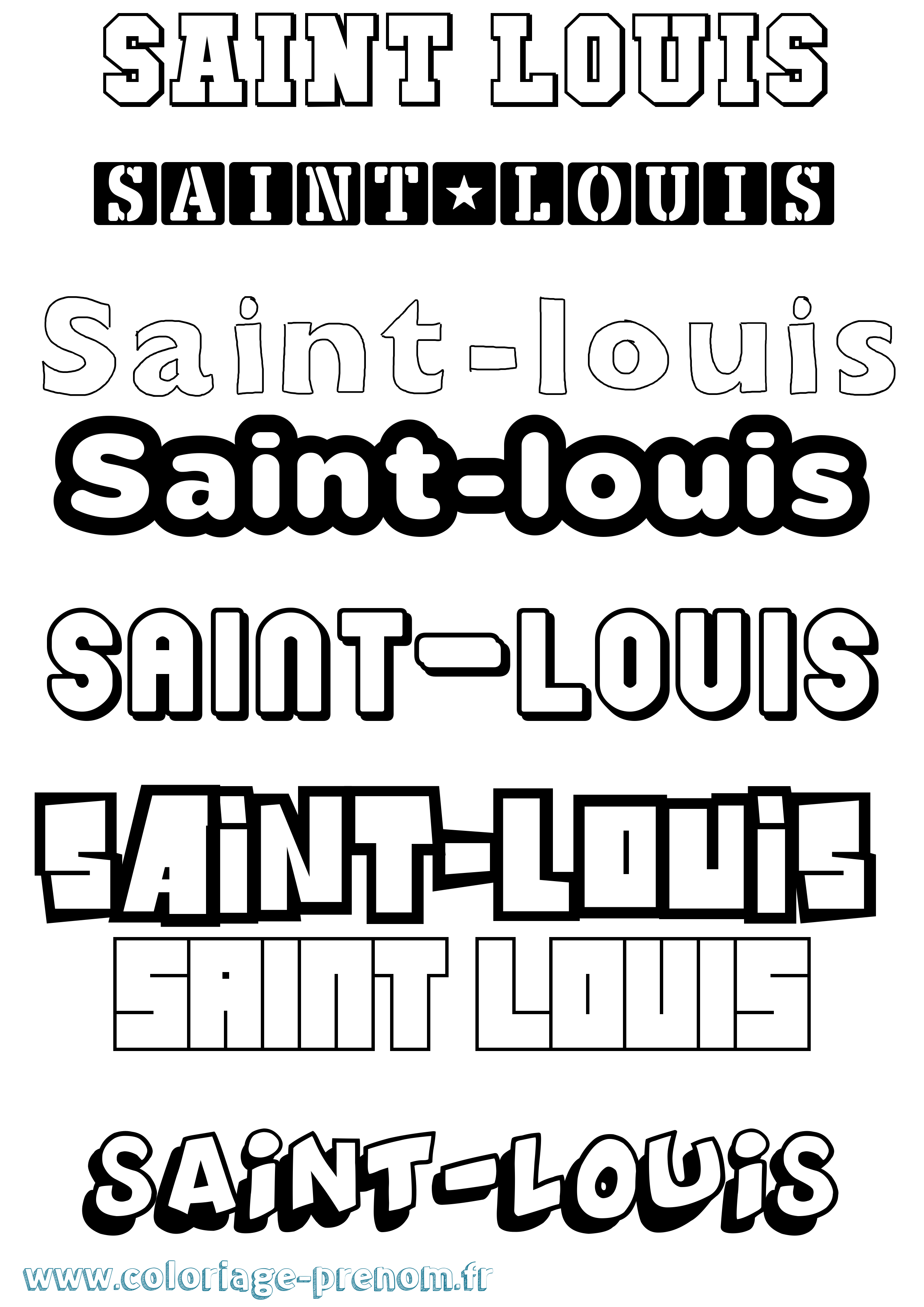 Coloriage Saint-Louis Simple Coloriage prénom Saint-Louis Simple
