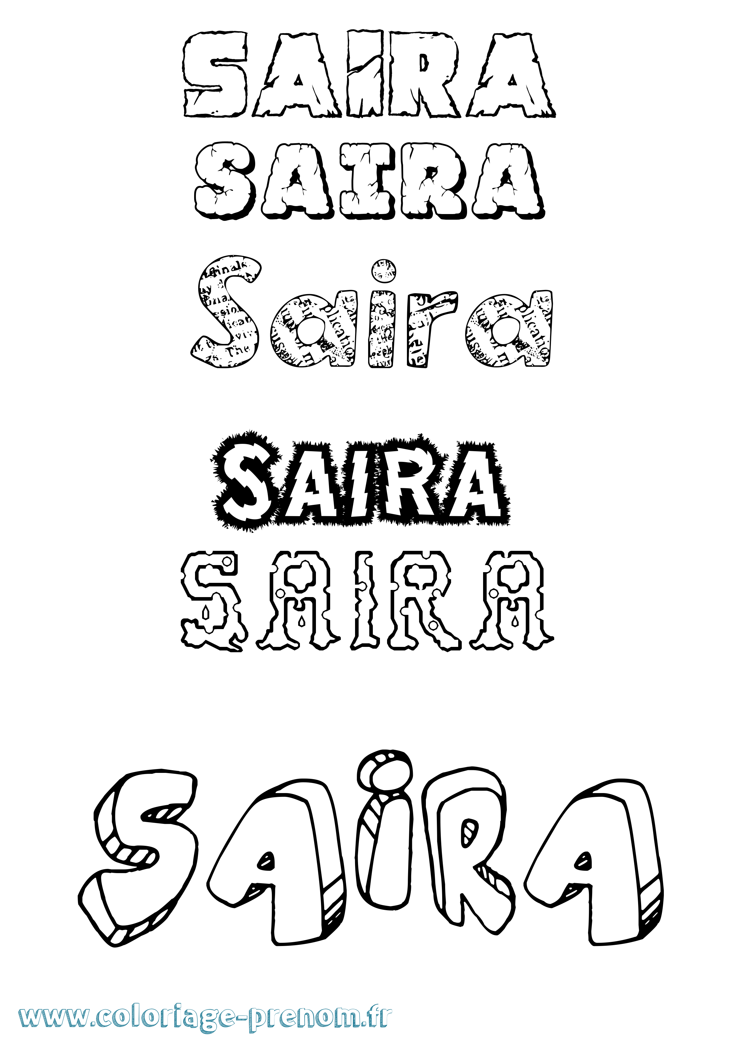 Coloriage prénom Saira Destructuré