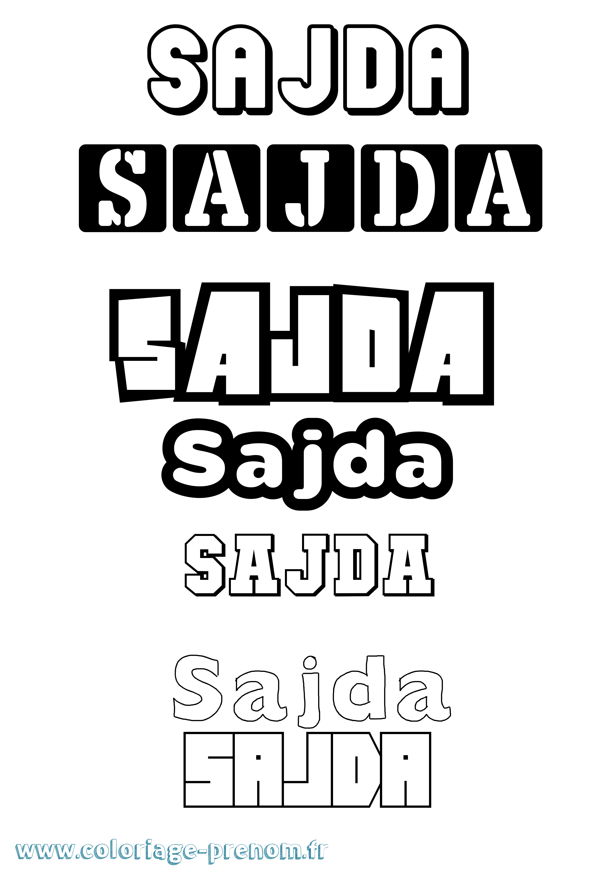 Coloriage prénom Sajda Simple