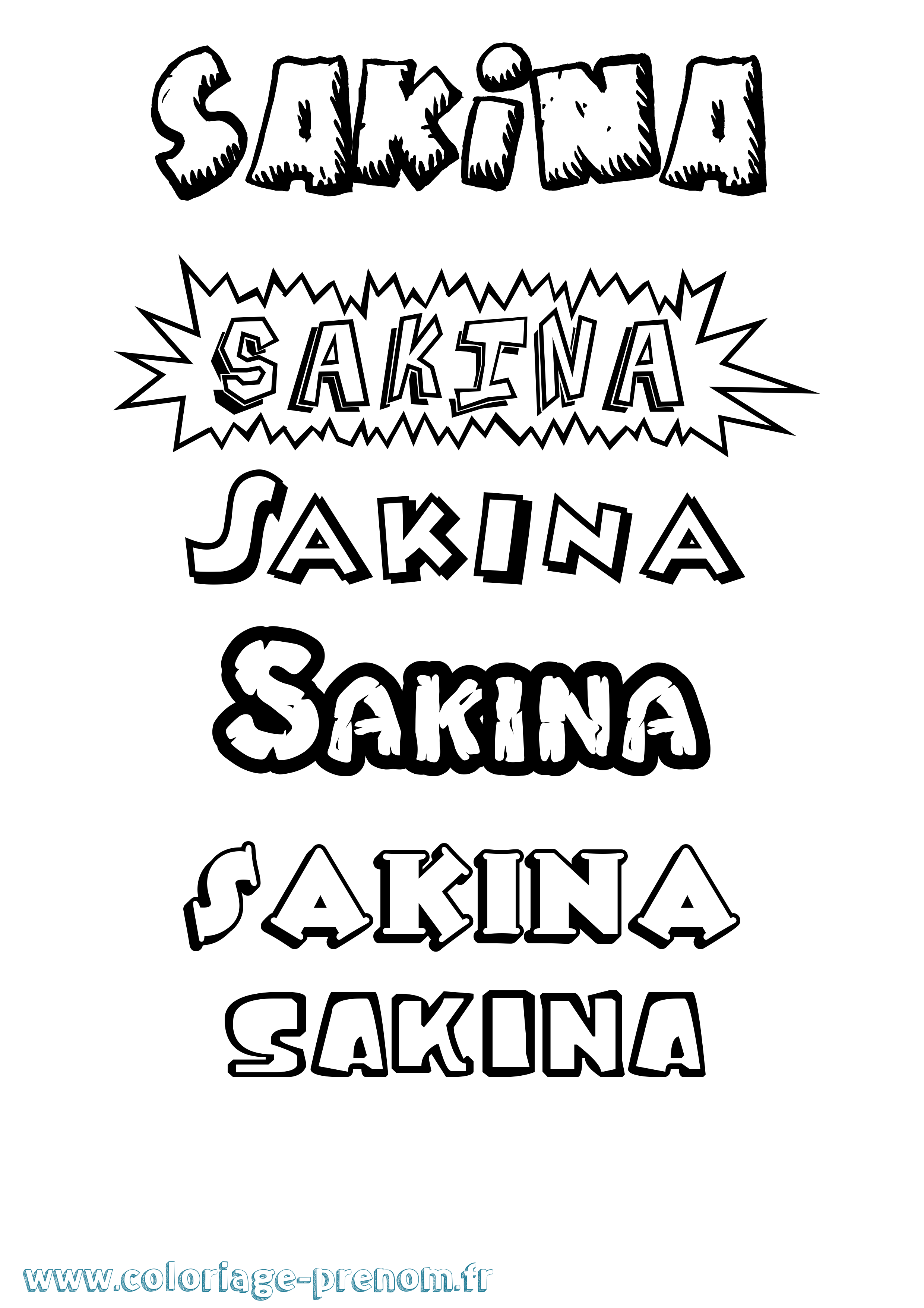 Coloriage prénom Sakina Dessin Animé