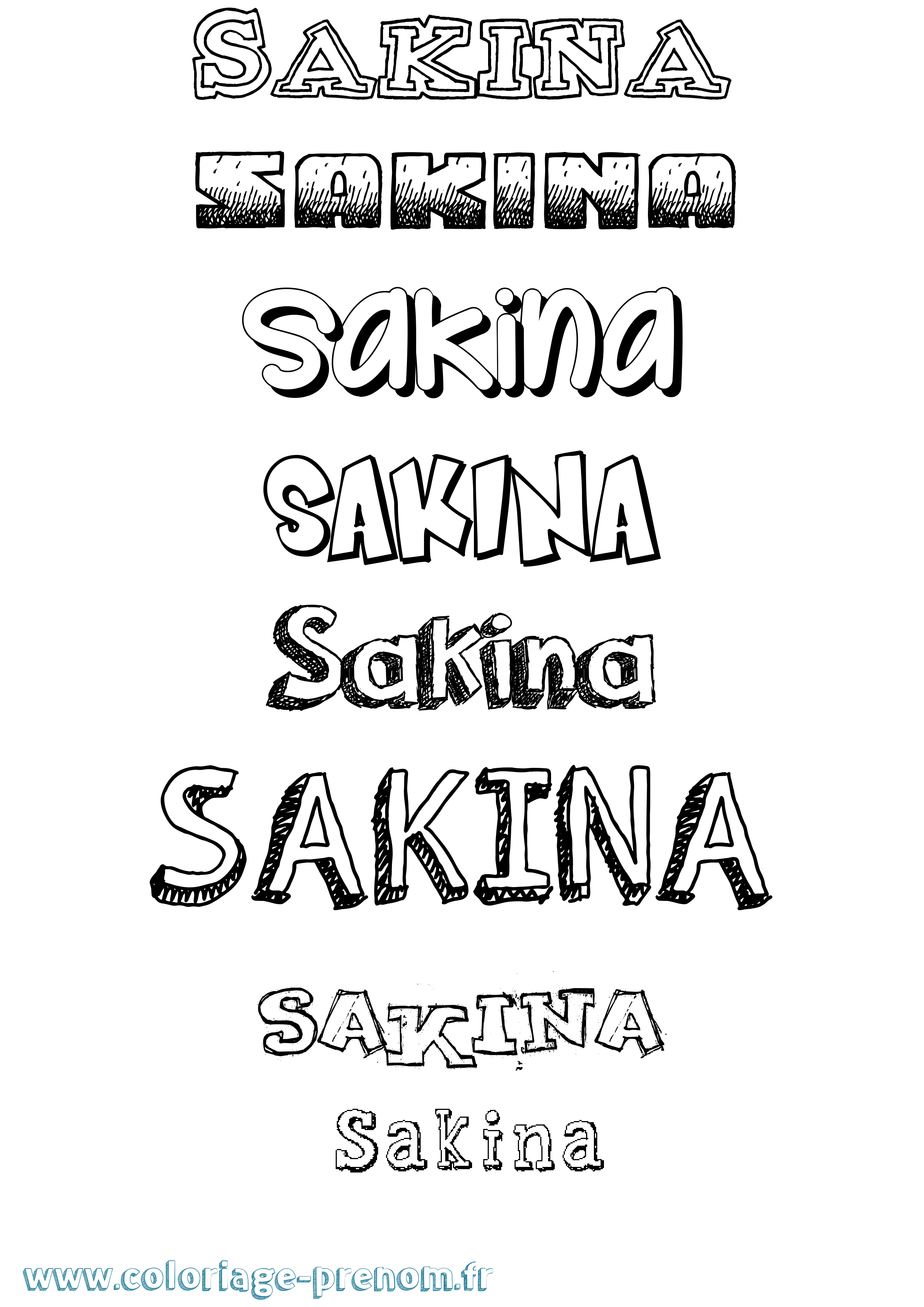 Coloriage Sakina Coloriage prénom Sakina