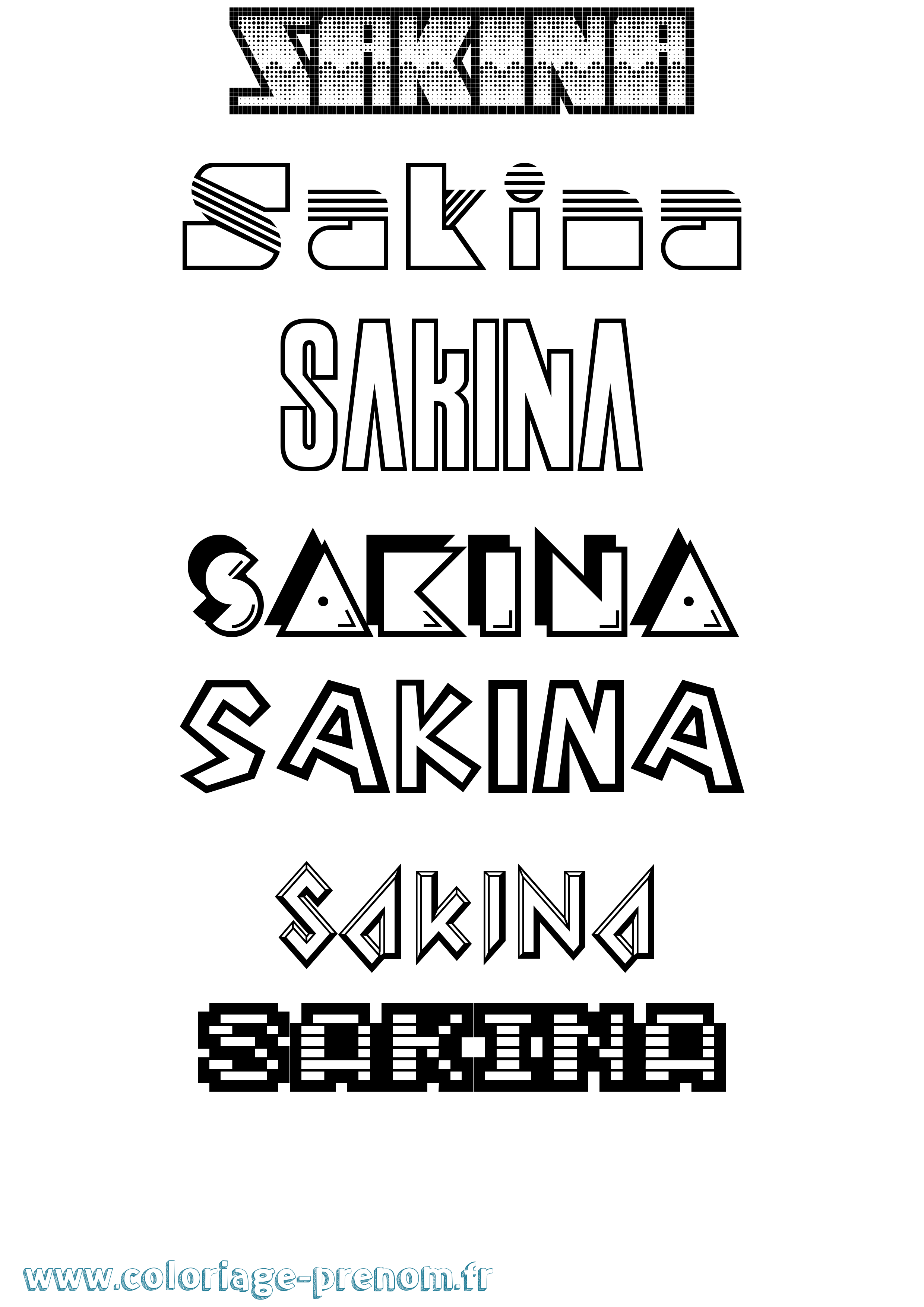 Coloriage Sakina Coloriage prénom Sakina