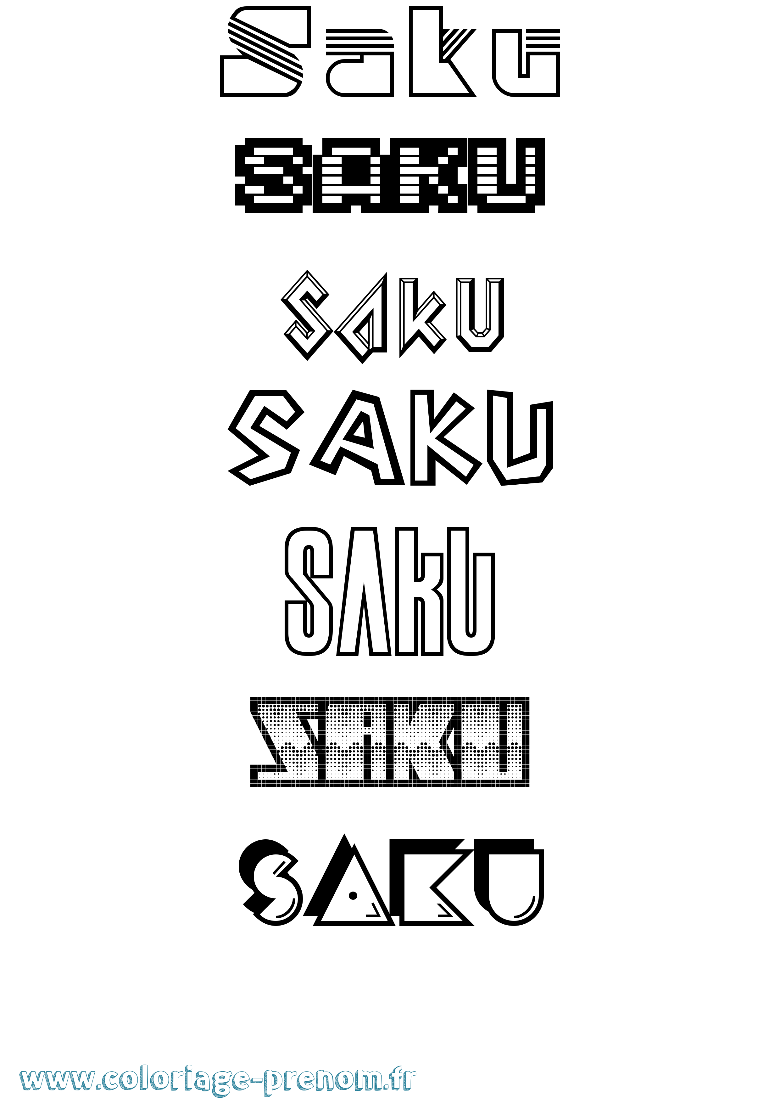 Coloriage Saku Jeux Vidéos Coloriage prénom Saku Jeux Vidéos