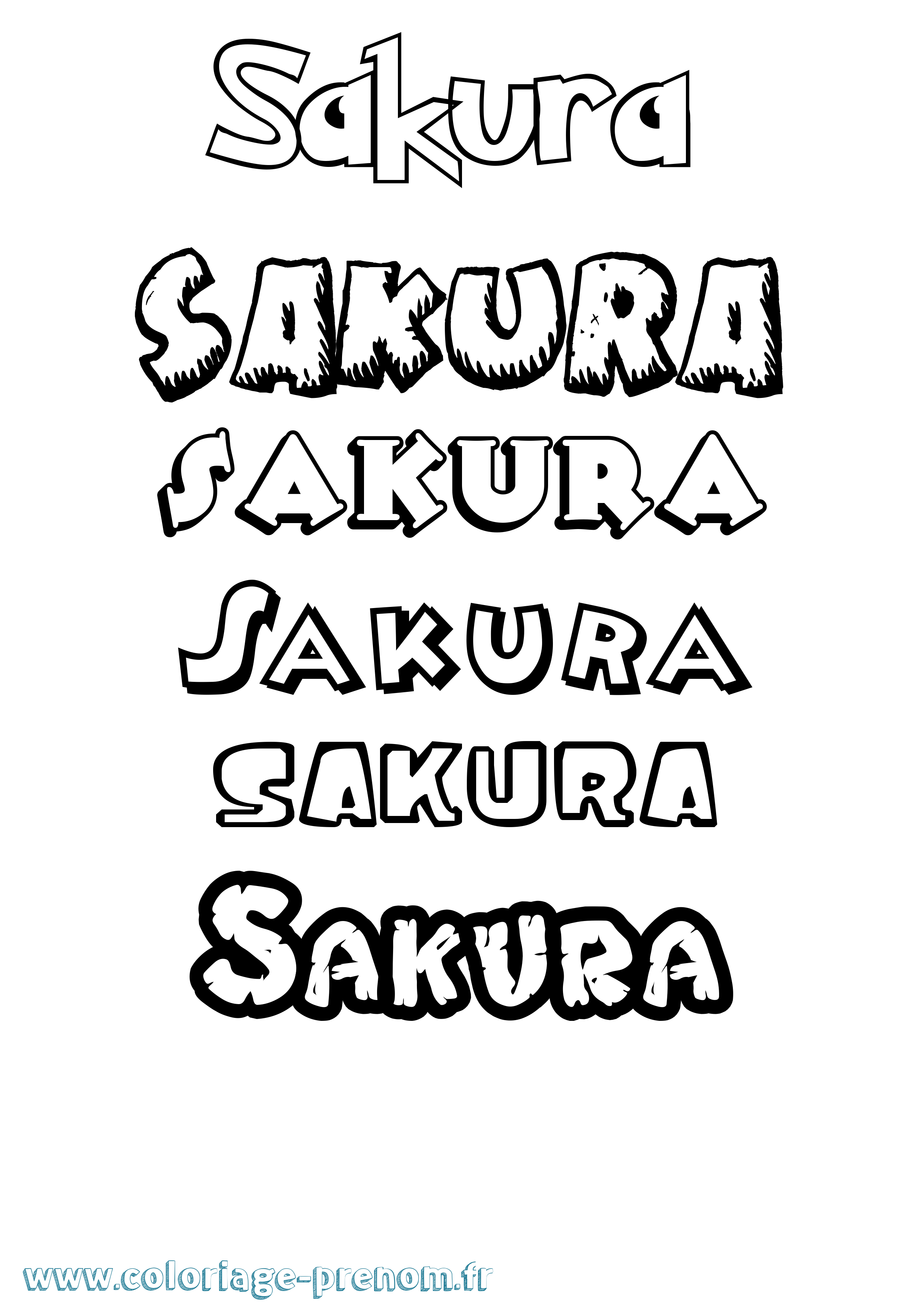 Coloriage Sakura Dessin Animé Coloriage prénom Sakura Dessin Animé