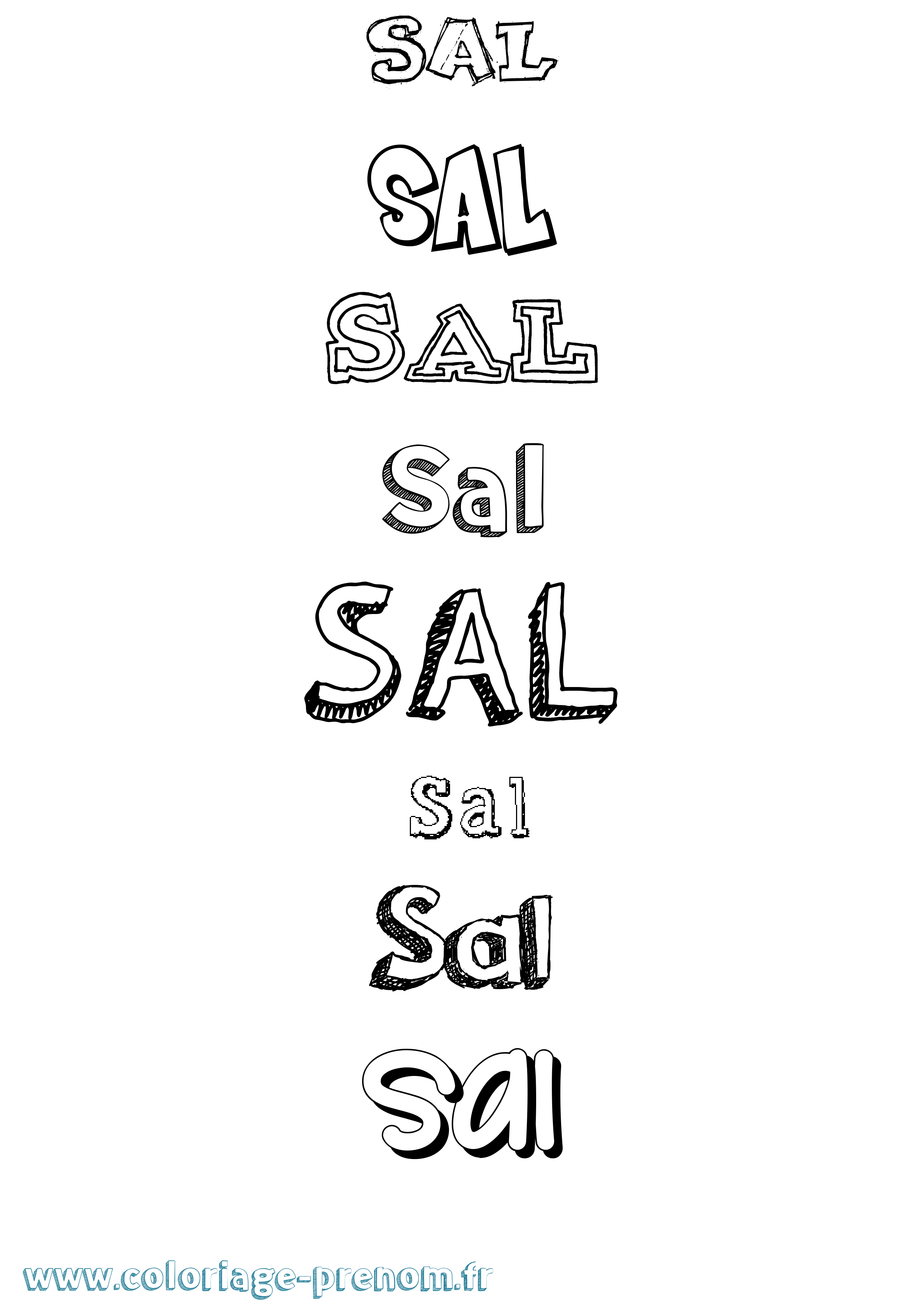 Coloriage prénom Sal Dessiné