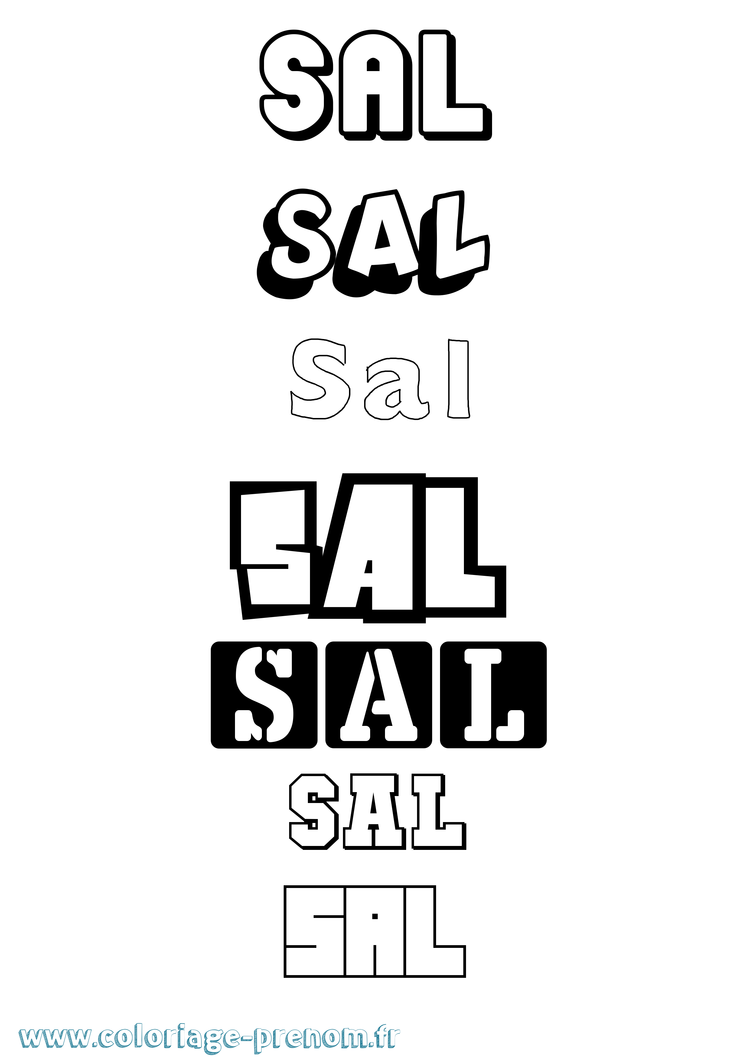 Coloriage prénom Sal Simple