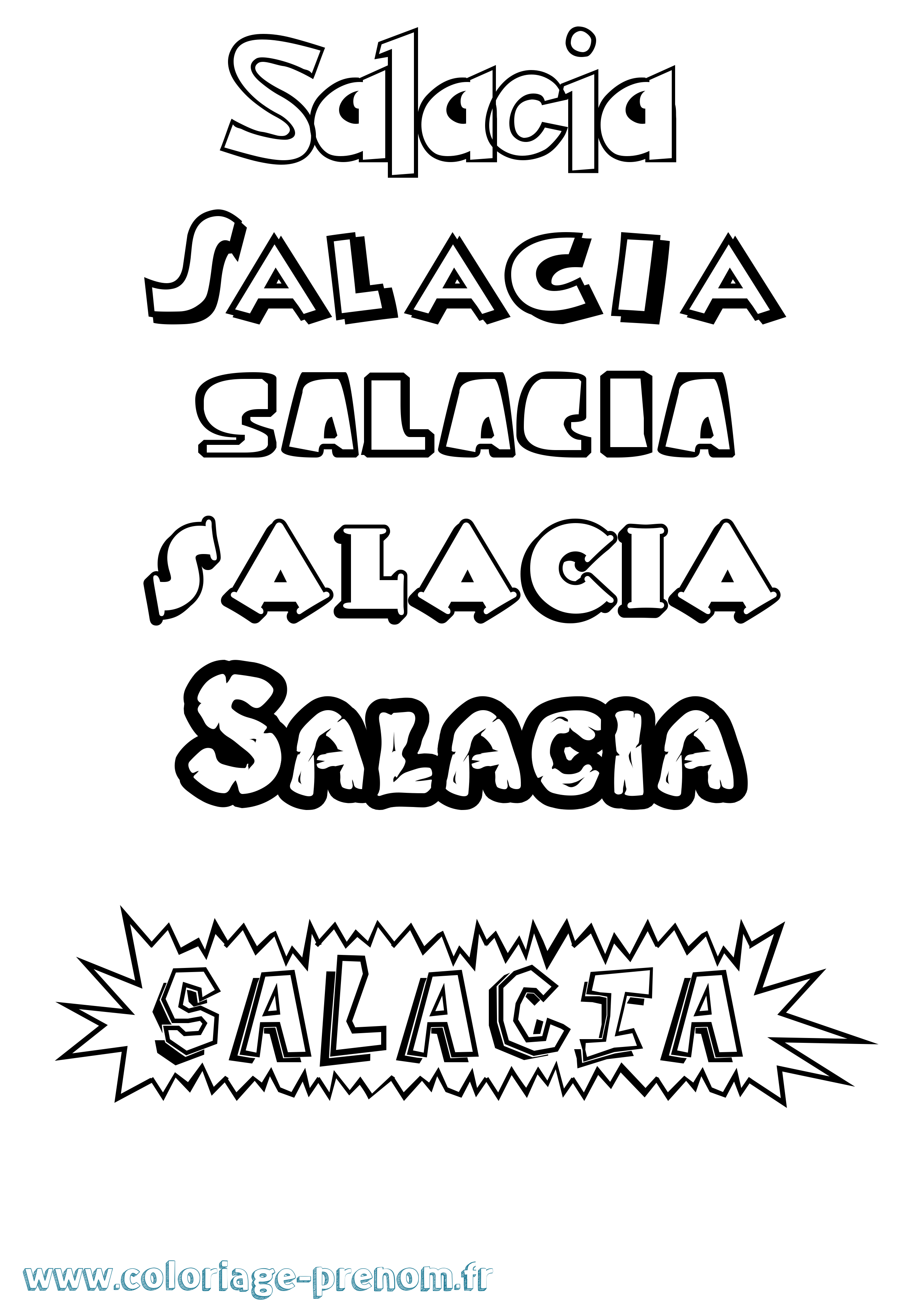 Coloriage prénom Salacia Dessin Animé