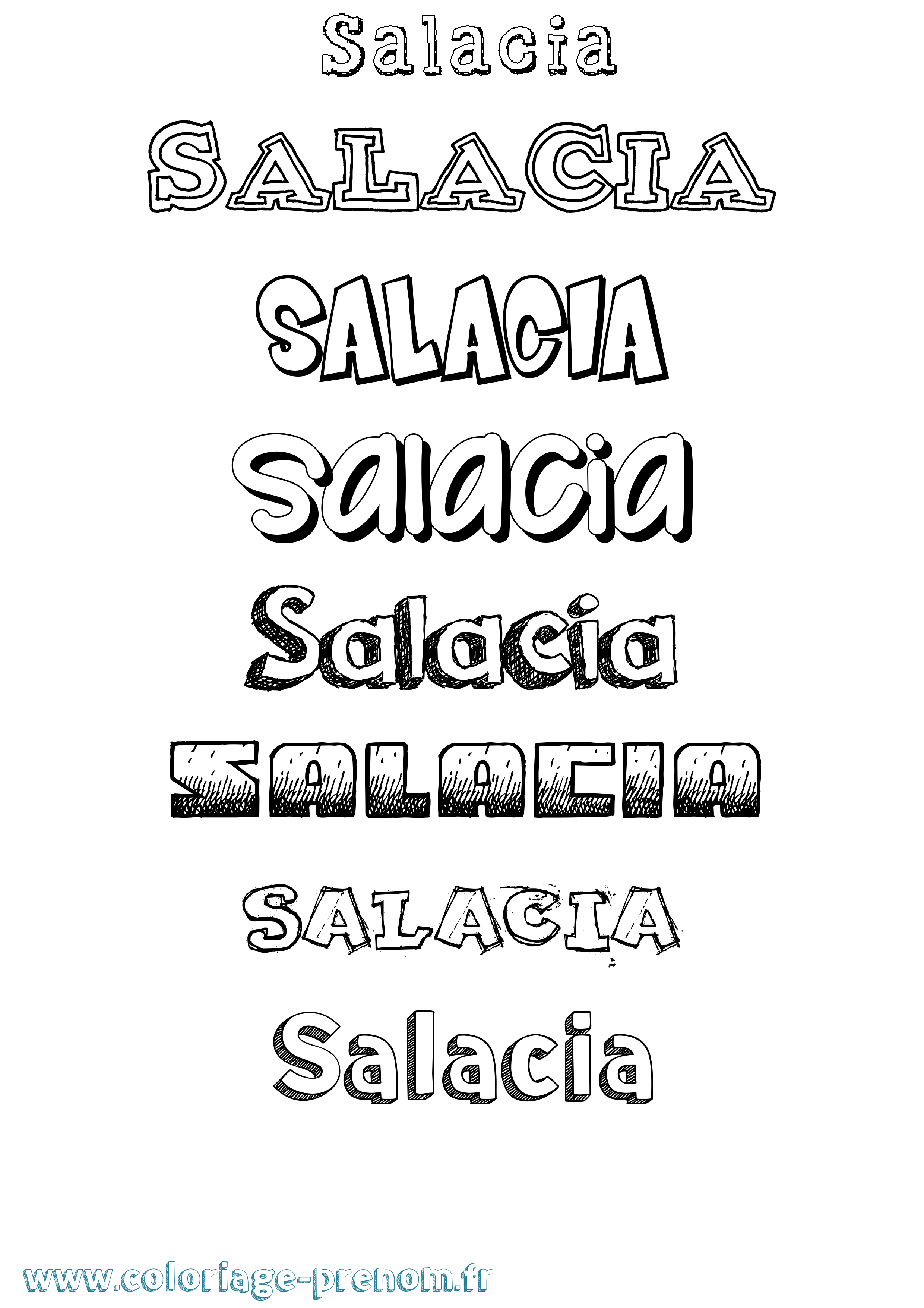 Coloriage Salacia Dessiné Coloriage prénom Salacia Dessiné