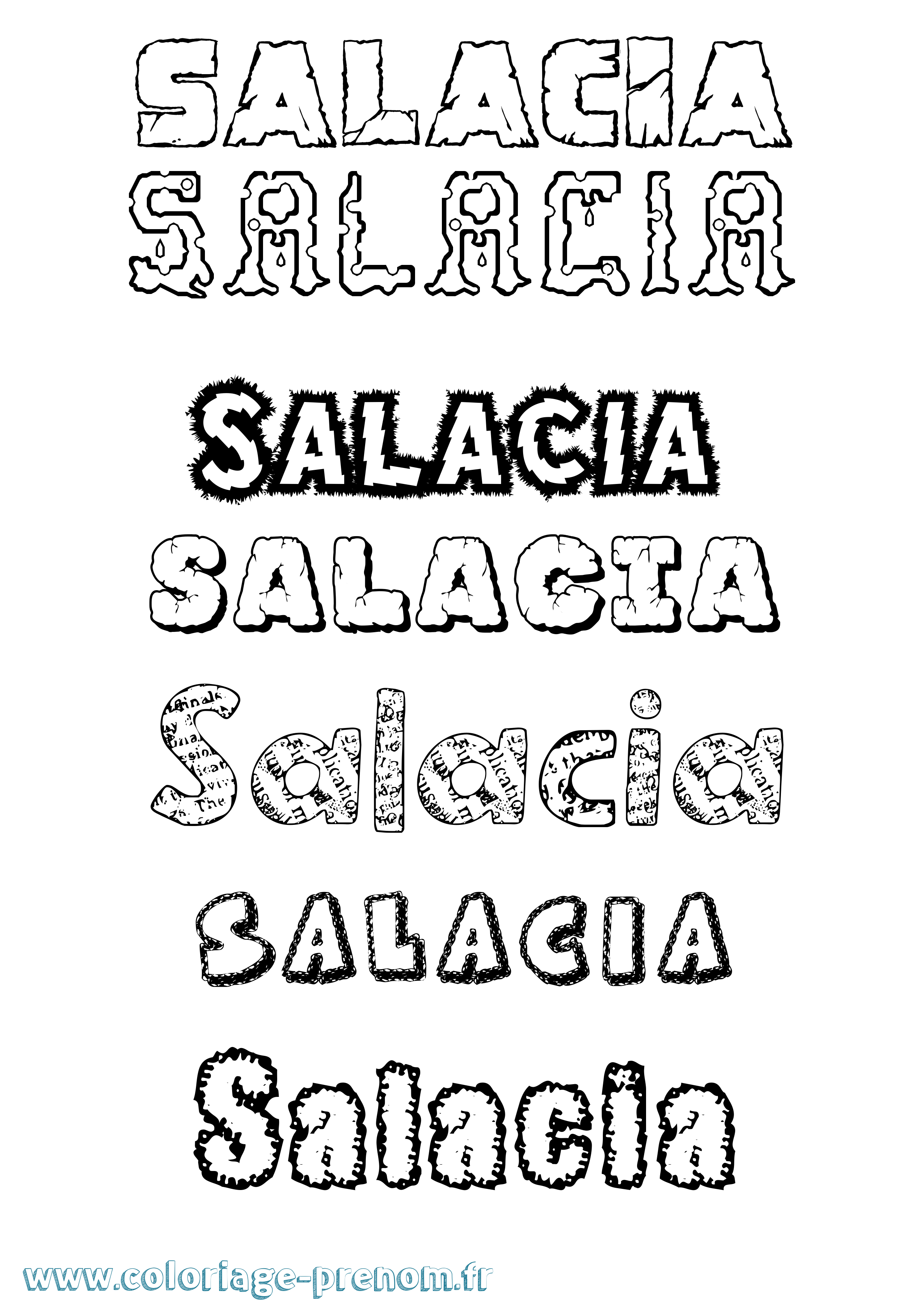 Coloriage Salacia Destructuré Coloriage prénom Salacia Destructuré