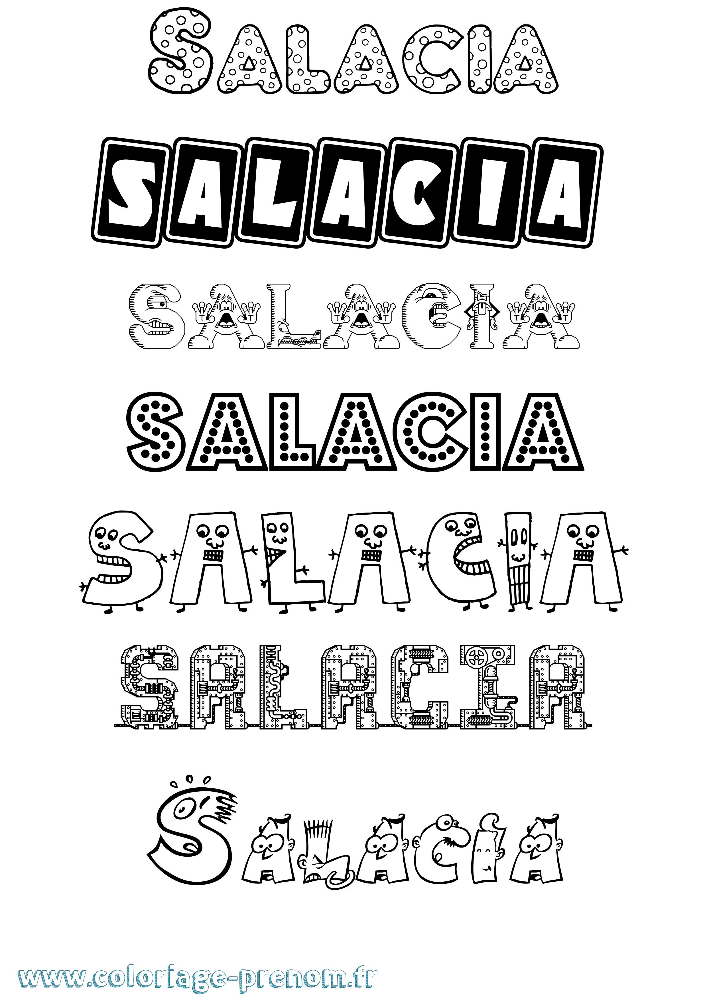 Coloriage Salacia Fun Coloriage prénom Salacia Fun