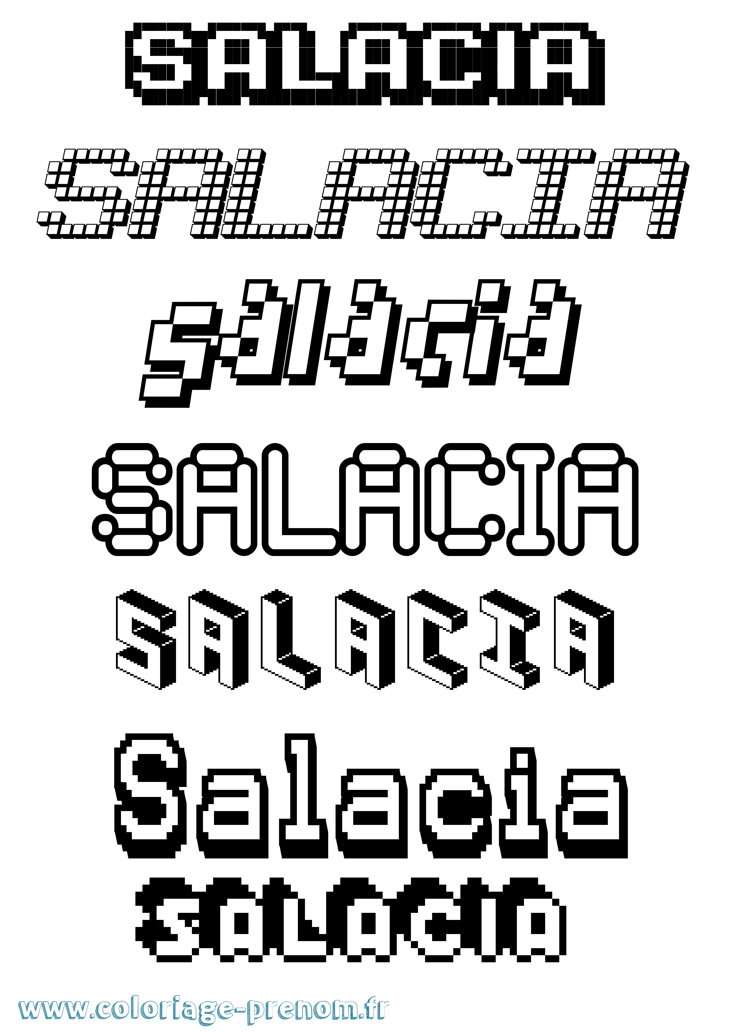 Coloriage Salacia Pixel Coloriage prénom Salacia Pixel