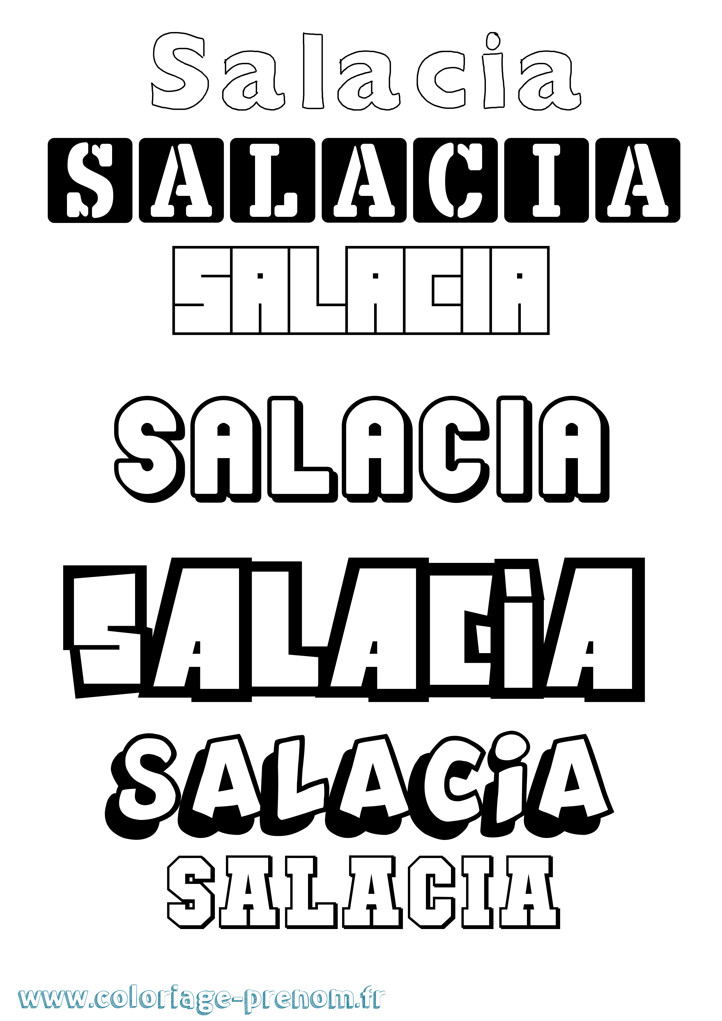 Coloriage Salacia Simple Coloriage prénom Salacia Simple