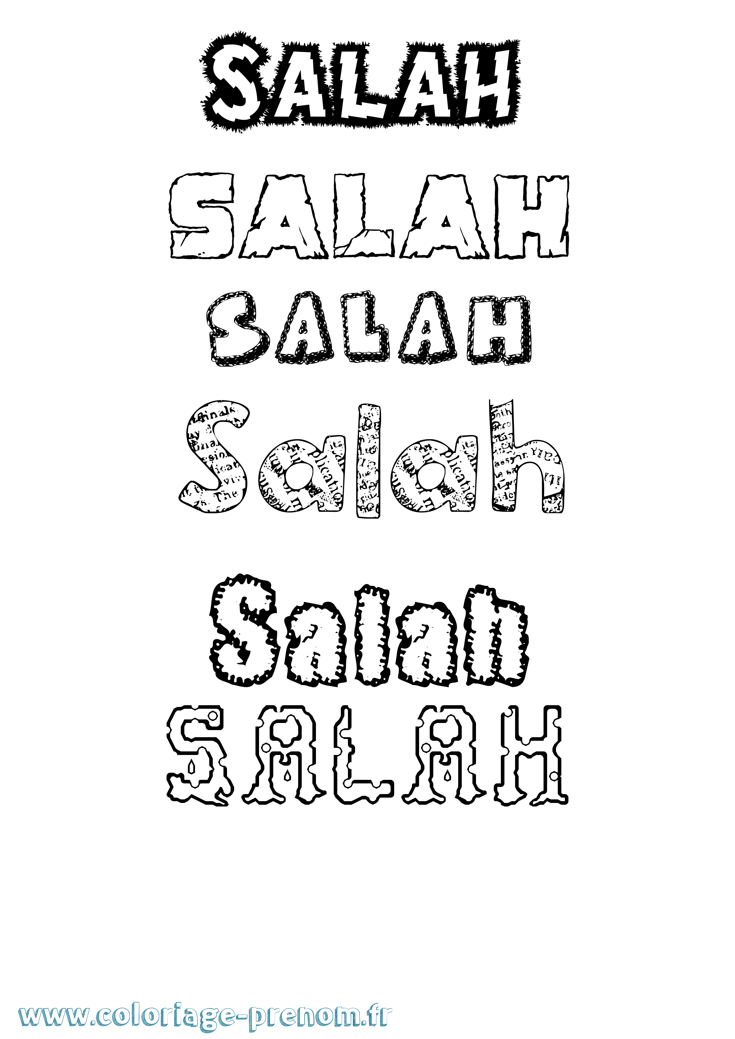 Coloriage prénom Salah Destructuré