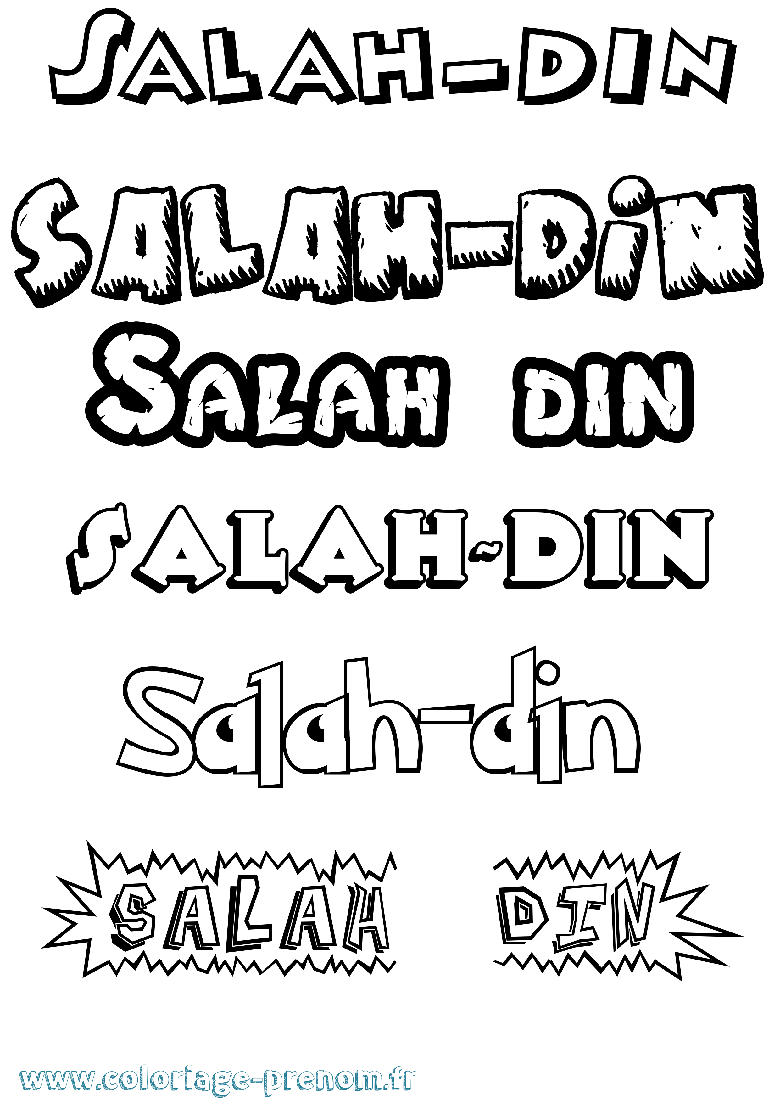 Coloriage prénom Salah-Din Dessin Animé