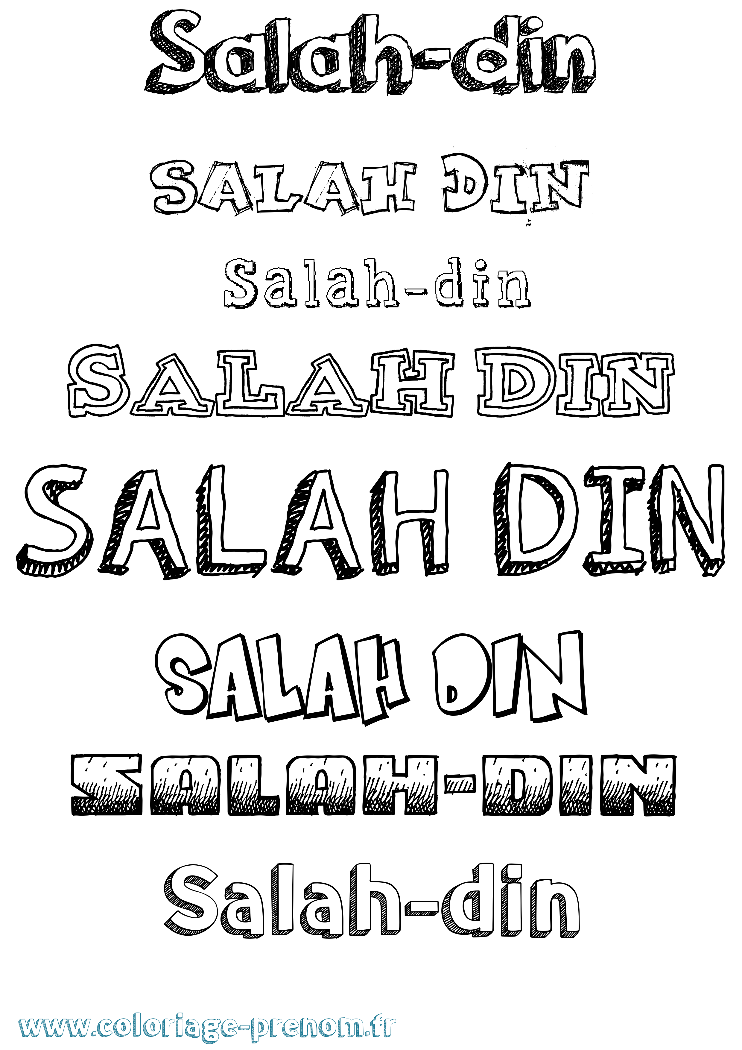 Coloriage prénom Salah-Din Dessiné