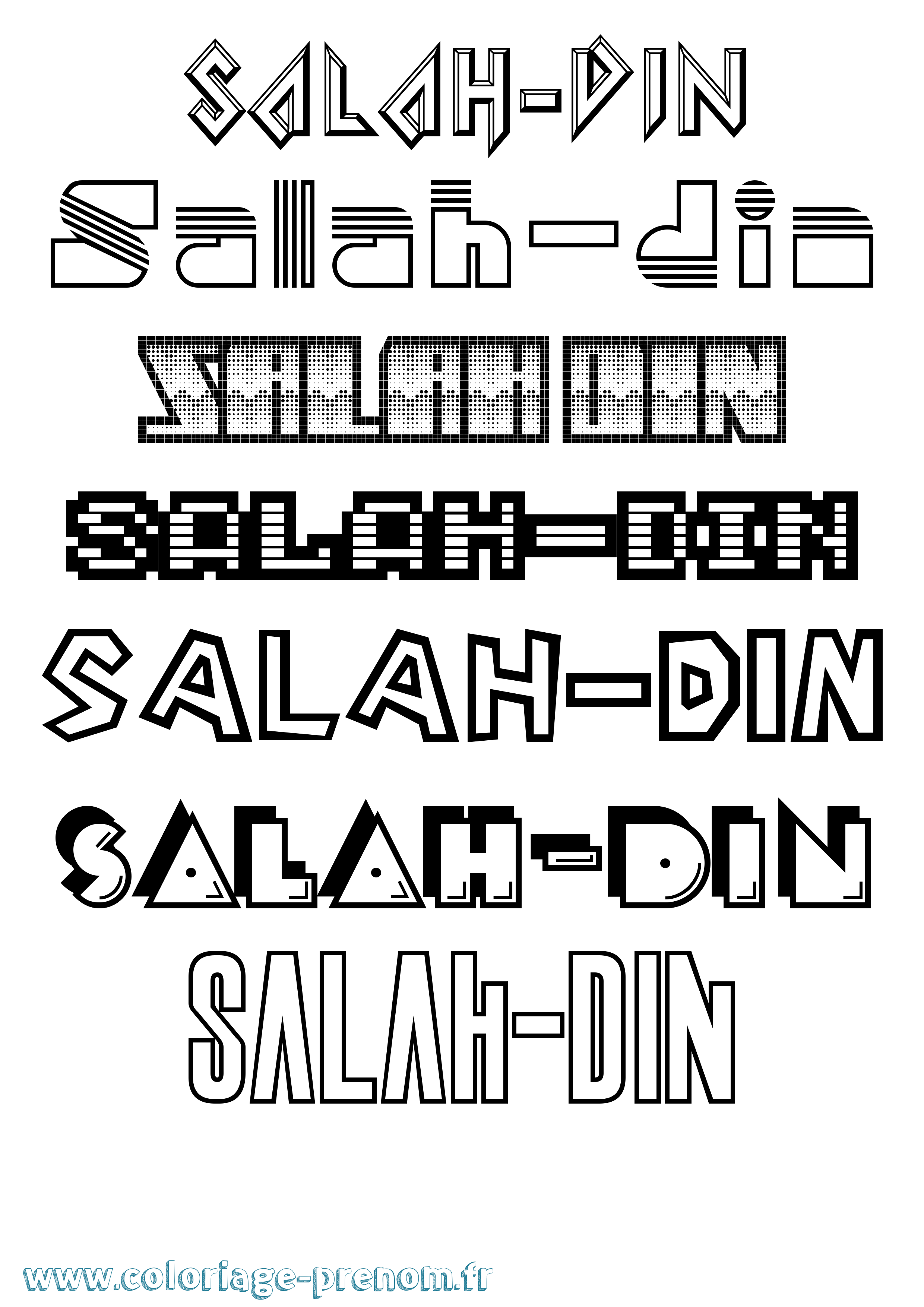 Coloriage prénom Salah-Din Jeux Vidéos