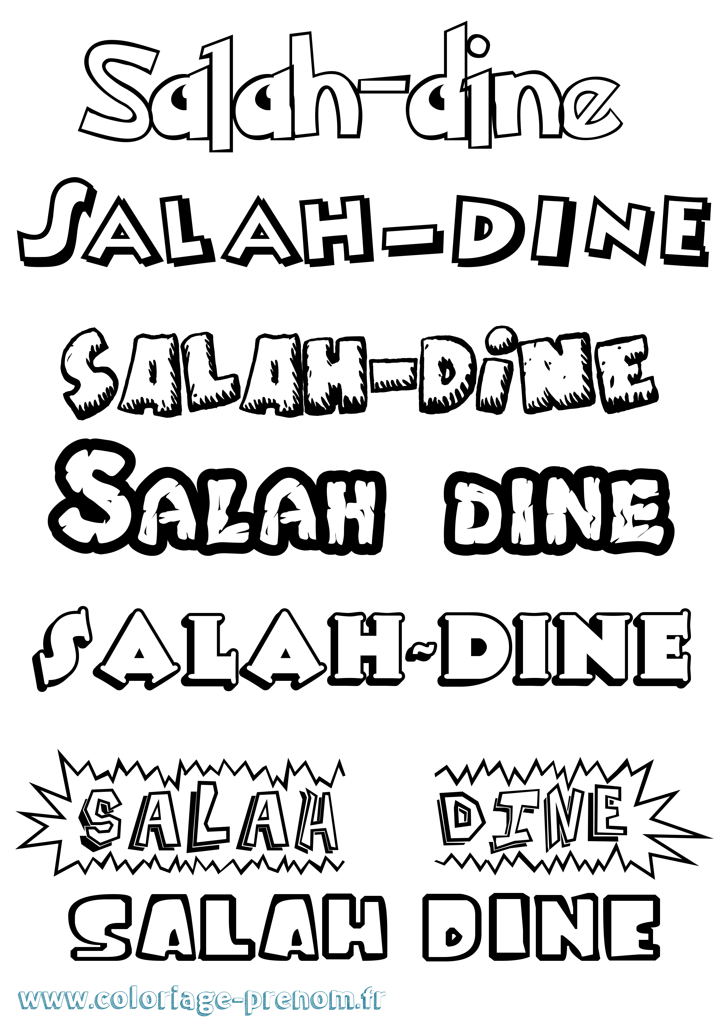 Coloriage prénom Salah-Dine Dessin Animé
