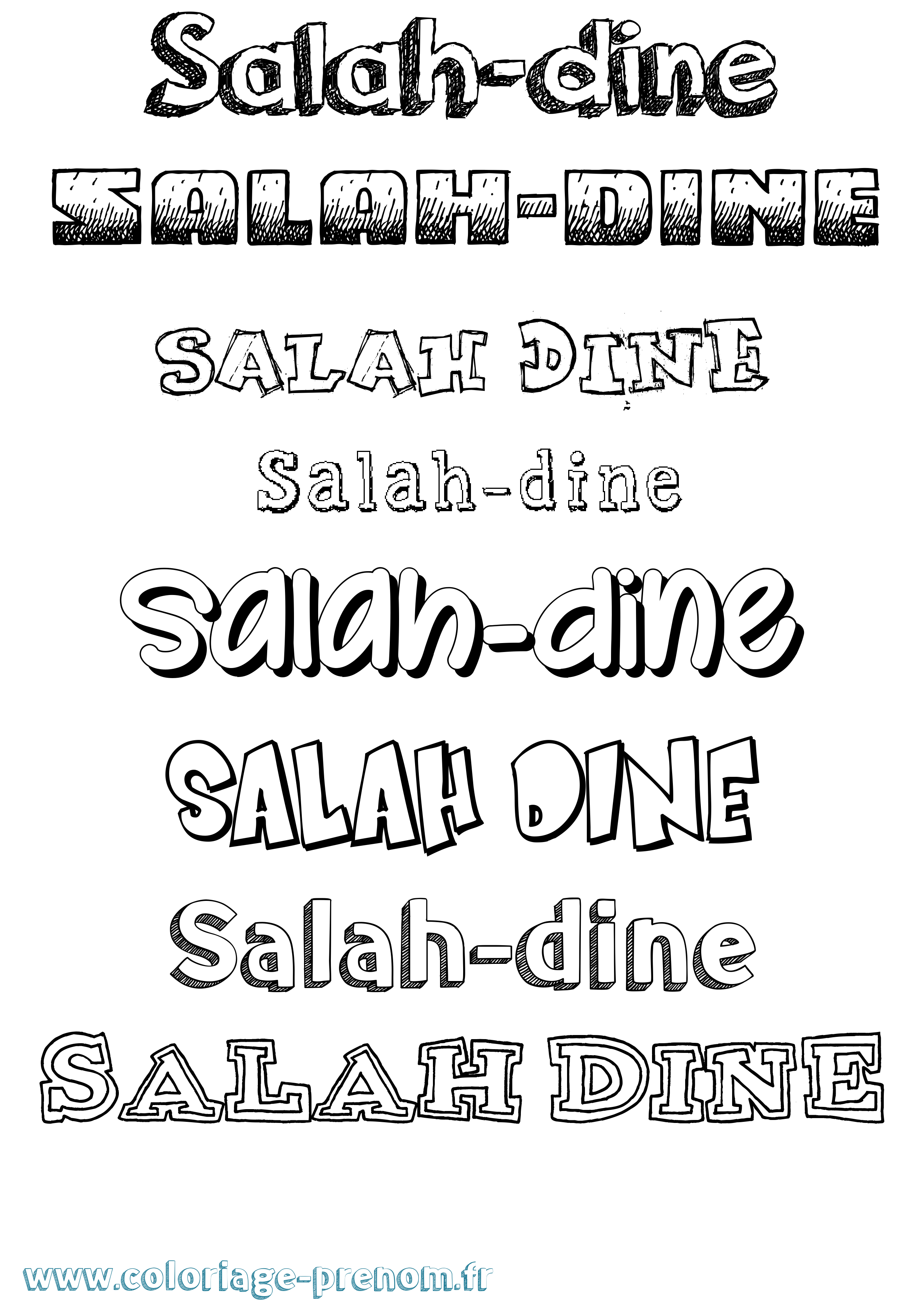 Coloriage prénom Salah-Dine Dessiné