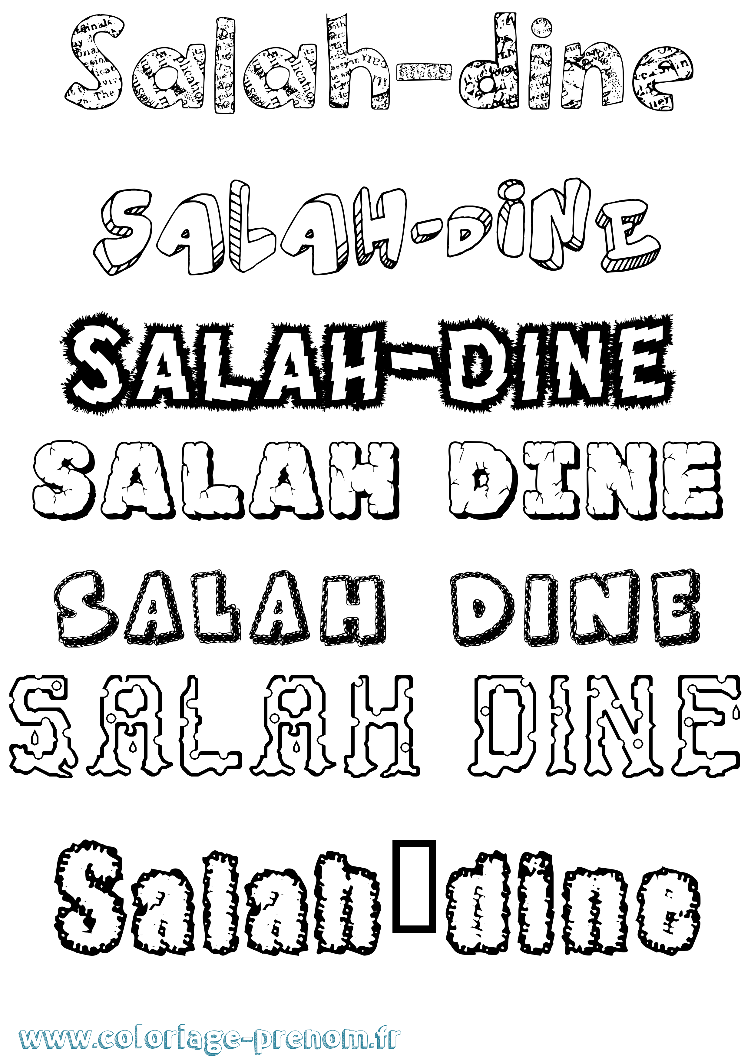 Coloriage prénom Salah-Dine Destructuré