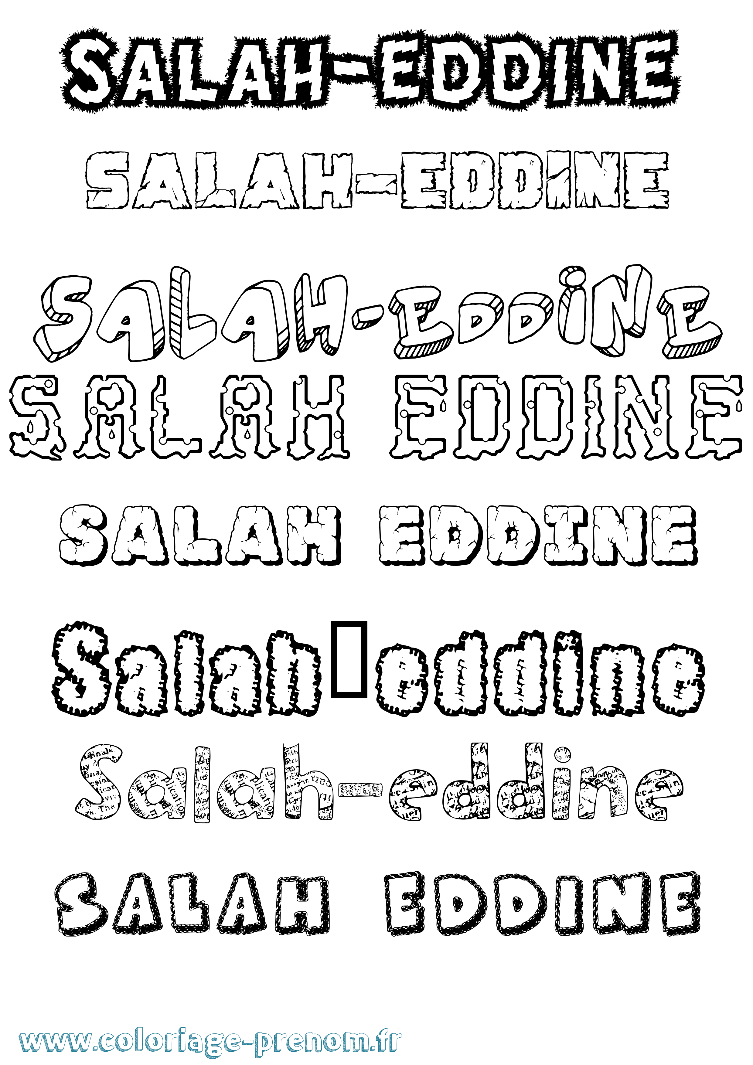 Coloriage Salah-Eddine Destructuré Coloriage prénom Salah-Eddine Destructuré