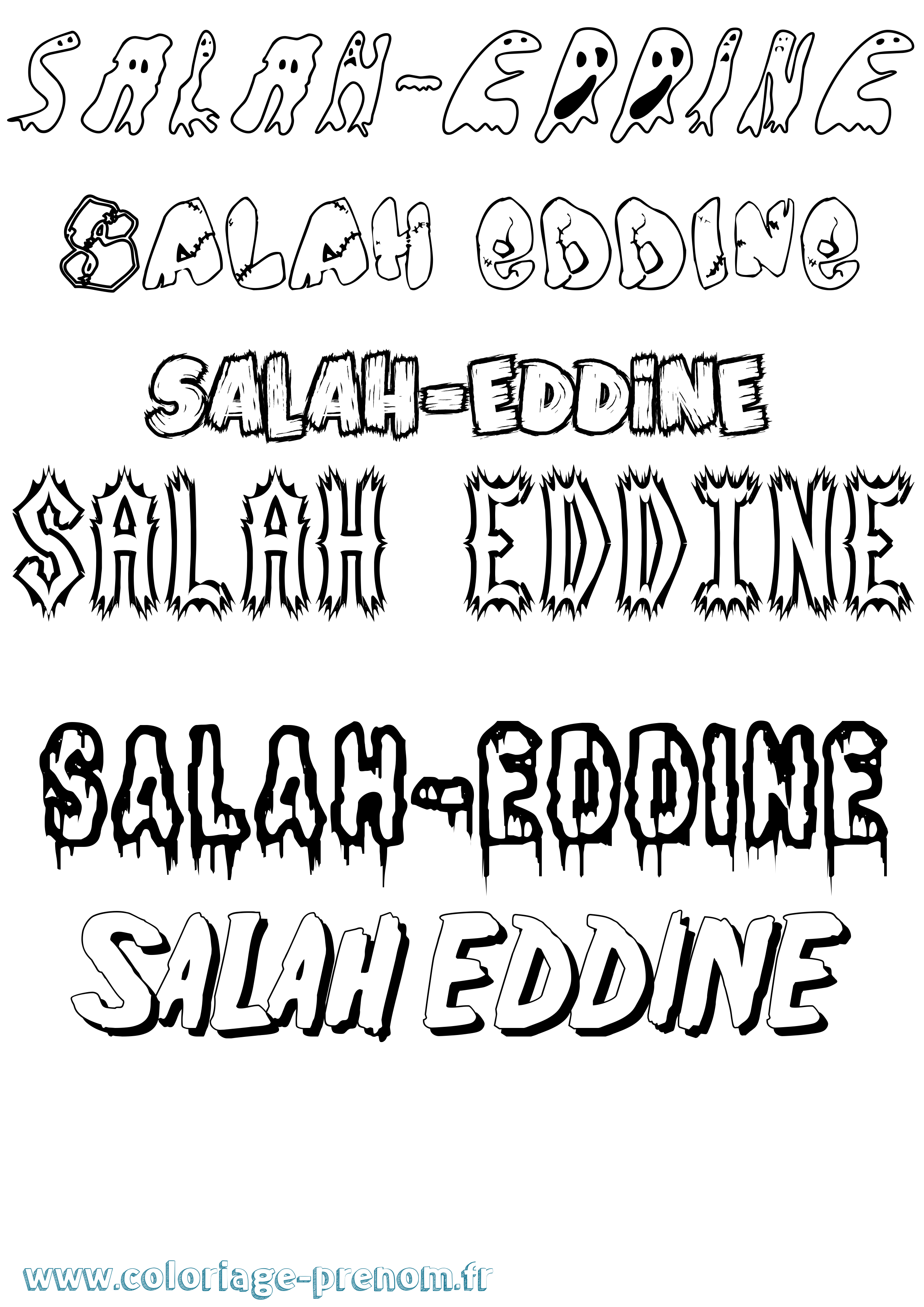 Coloriage Salah-Eddine Frisson Coloriage prénom Salah-Eddine Frisson