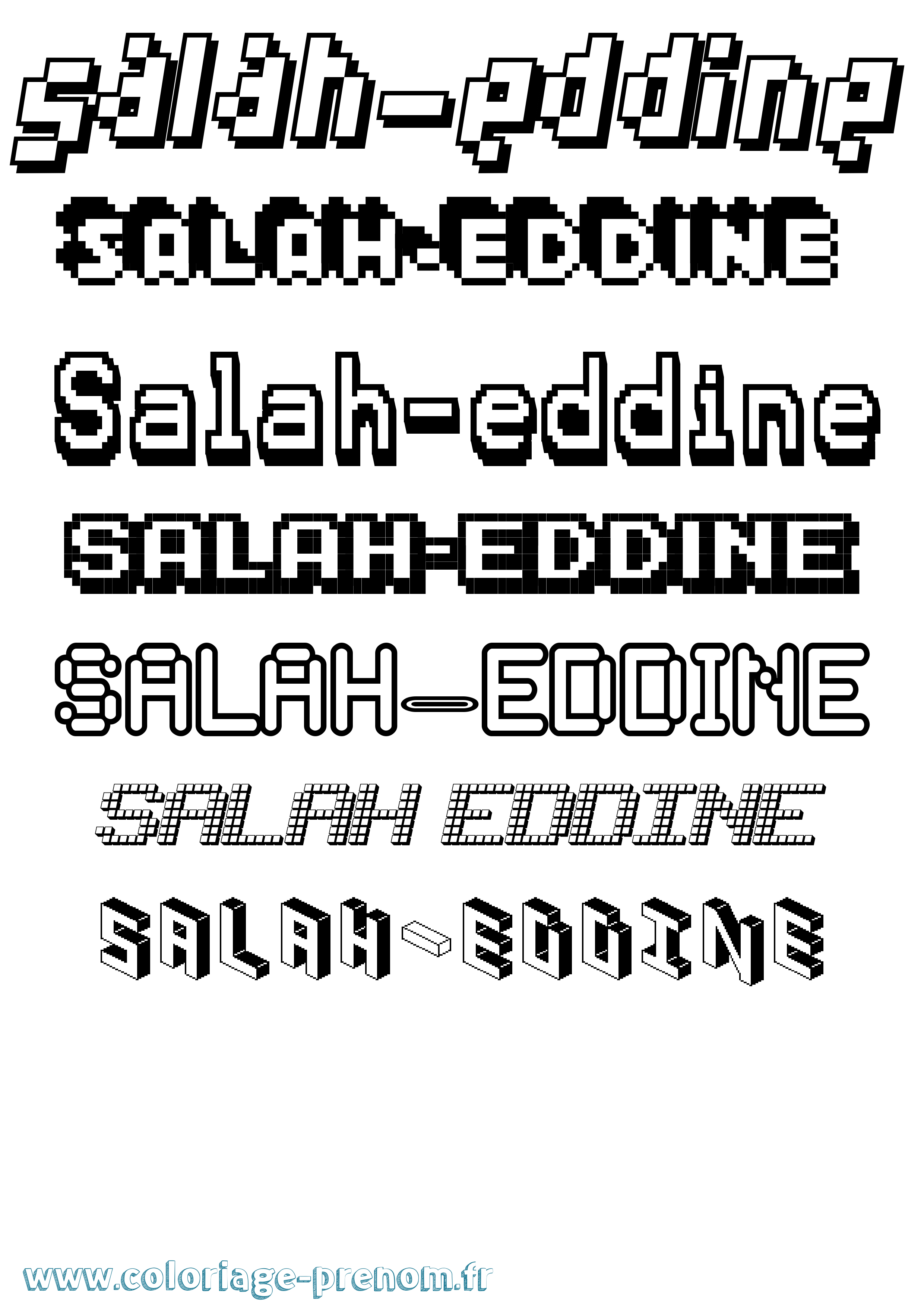 Coloriage Salah-Eddine Pixel Coloriage prénom Salah-Eddine Pixel