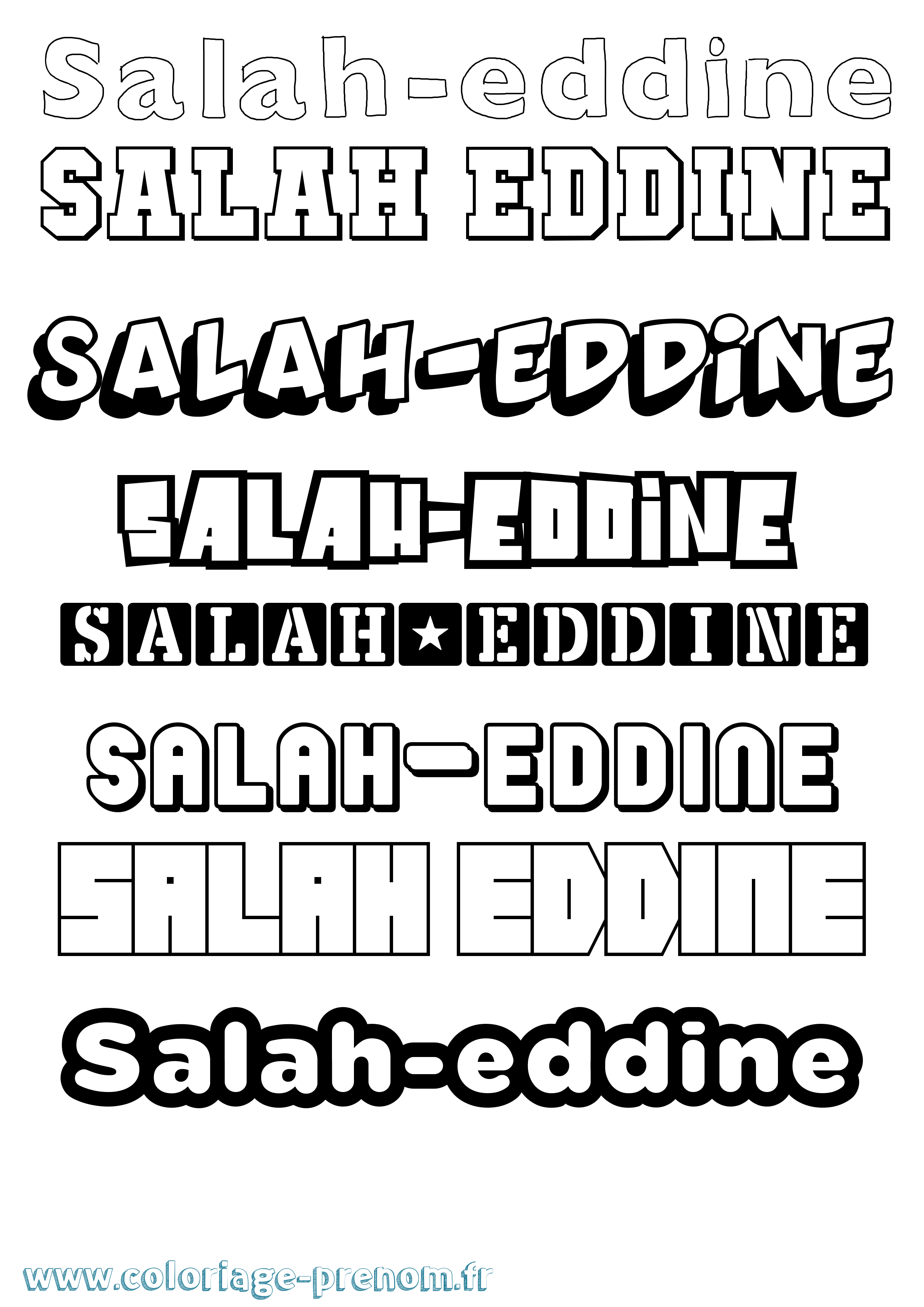 Coloriage Salah-Eddine Simple Coloriage prénom Salah-Eddine Simple