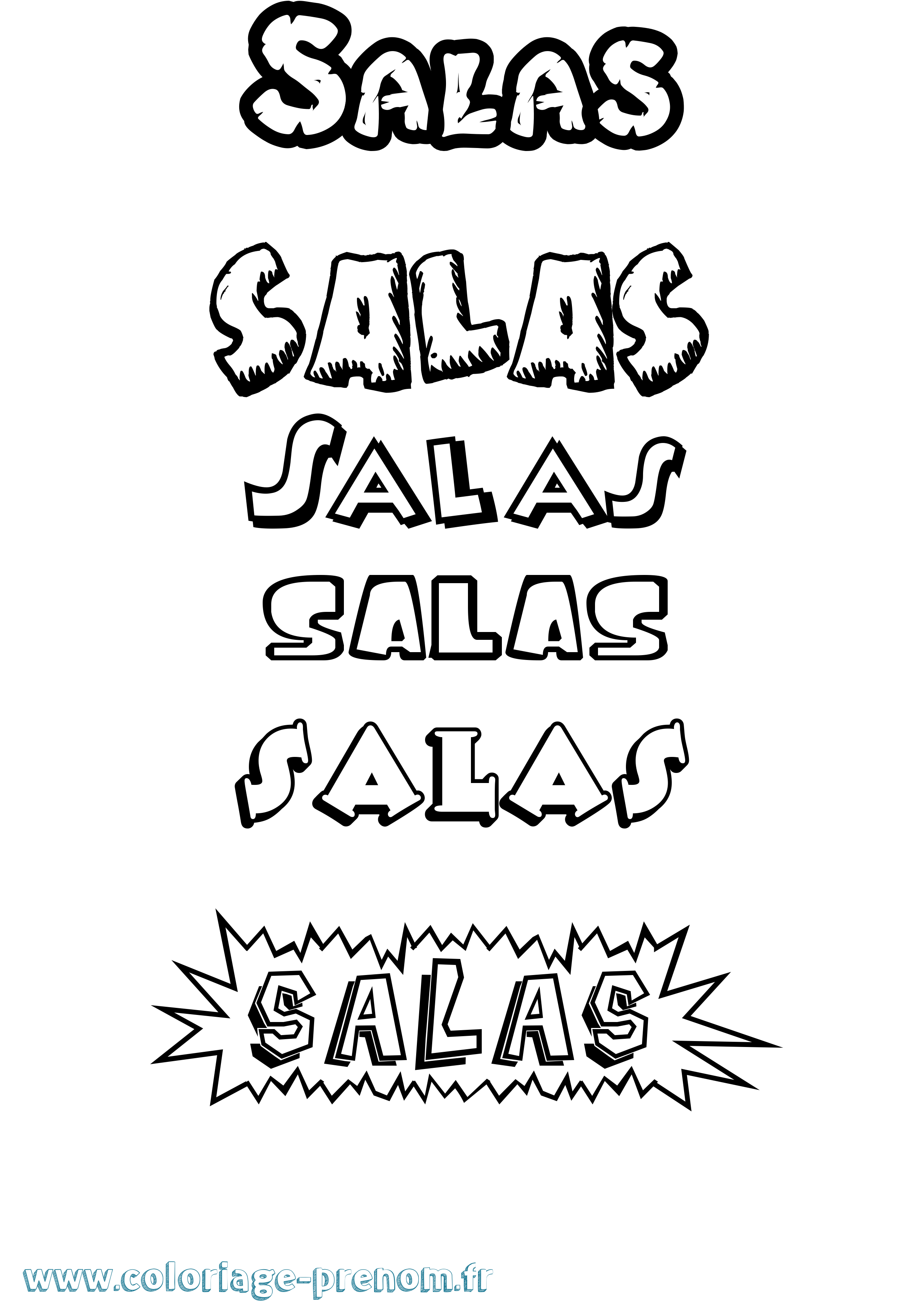 Coloriage Salas Dessin Animé Coloriage prénom Salas Dessin Animé