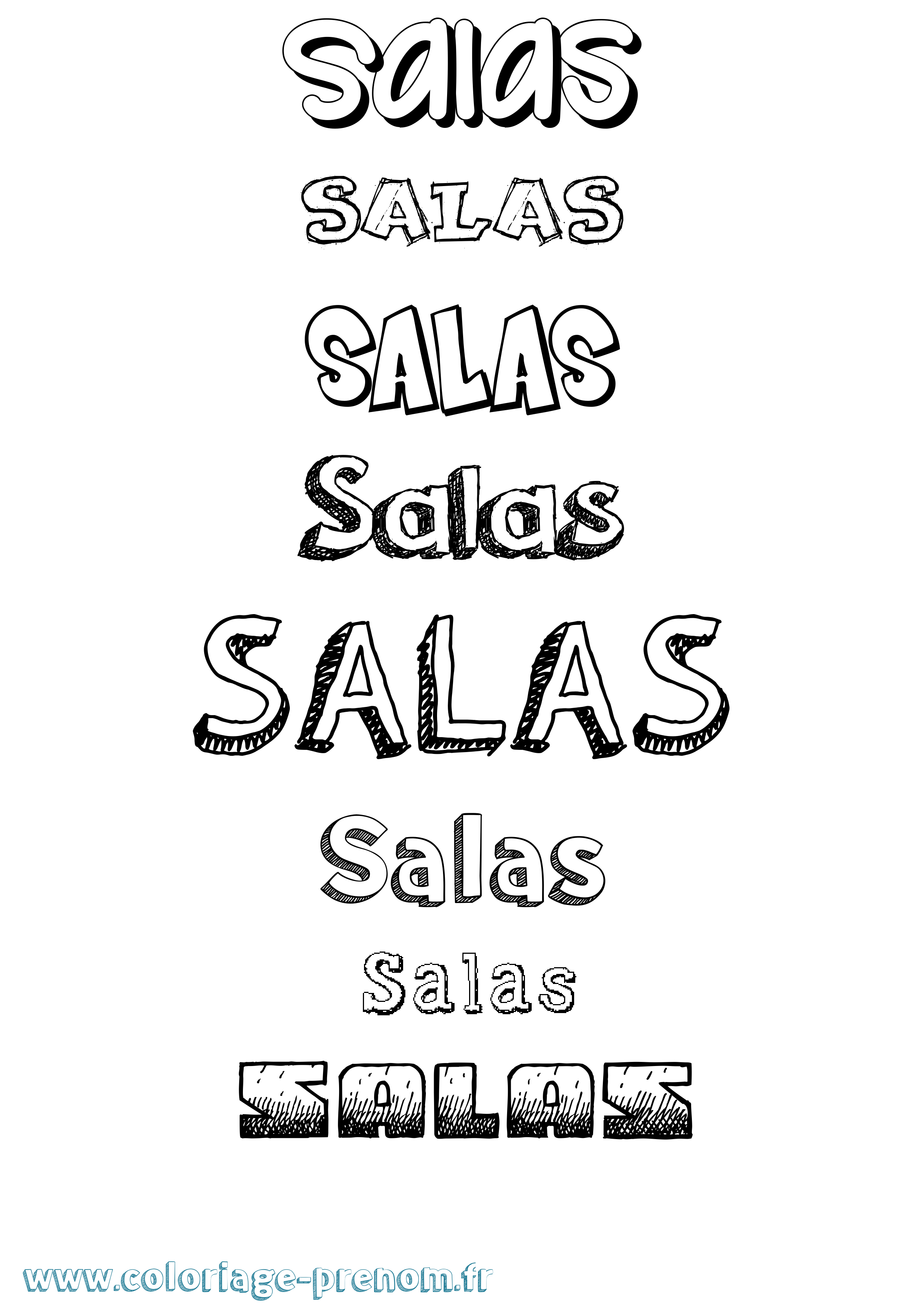 Coloriage prénom Salas Dessiné