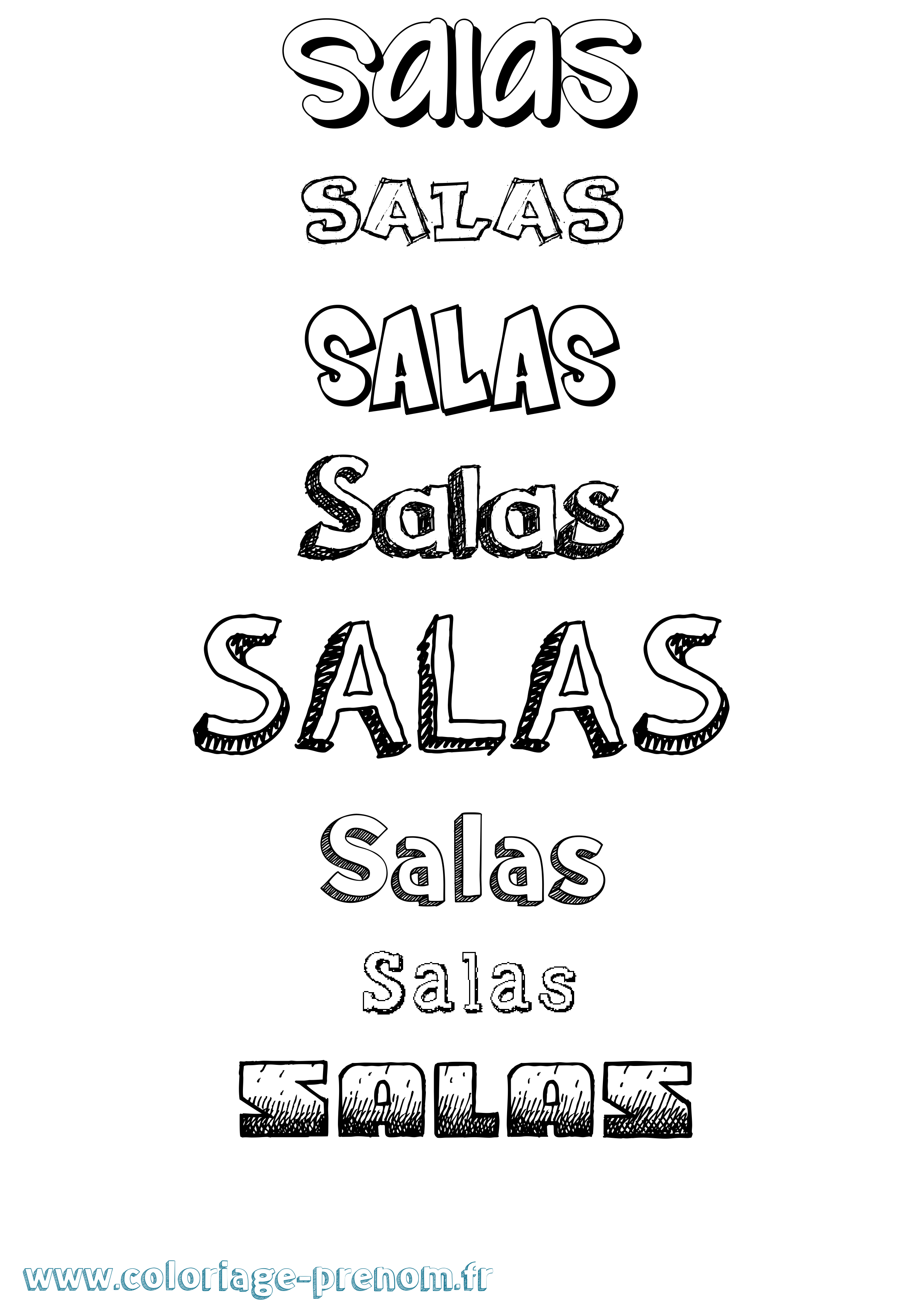 Coloriage Salas Dessiné Coloriage prénom Salas Dessiné